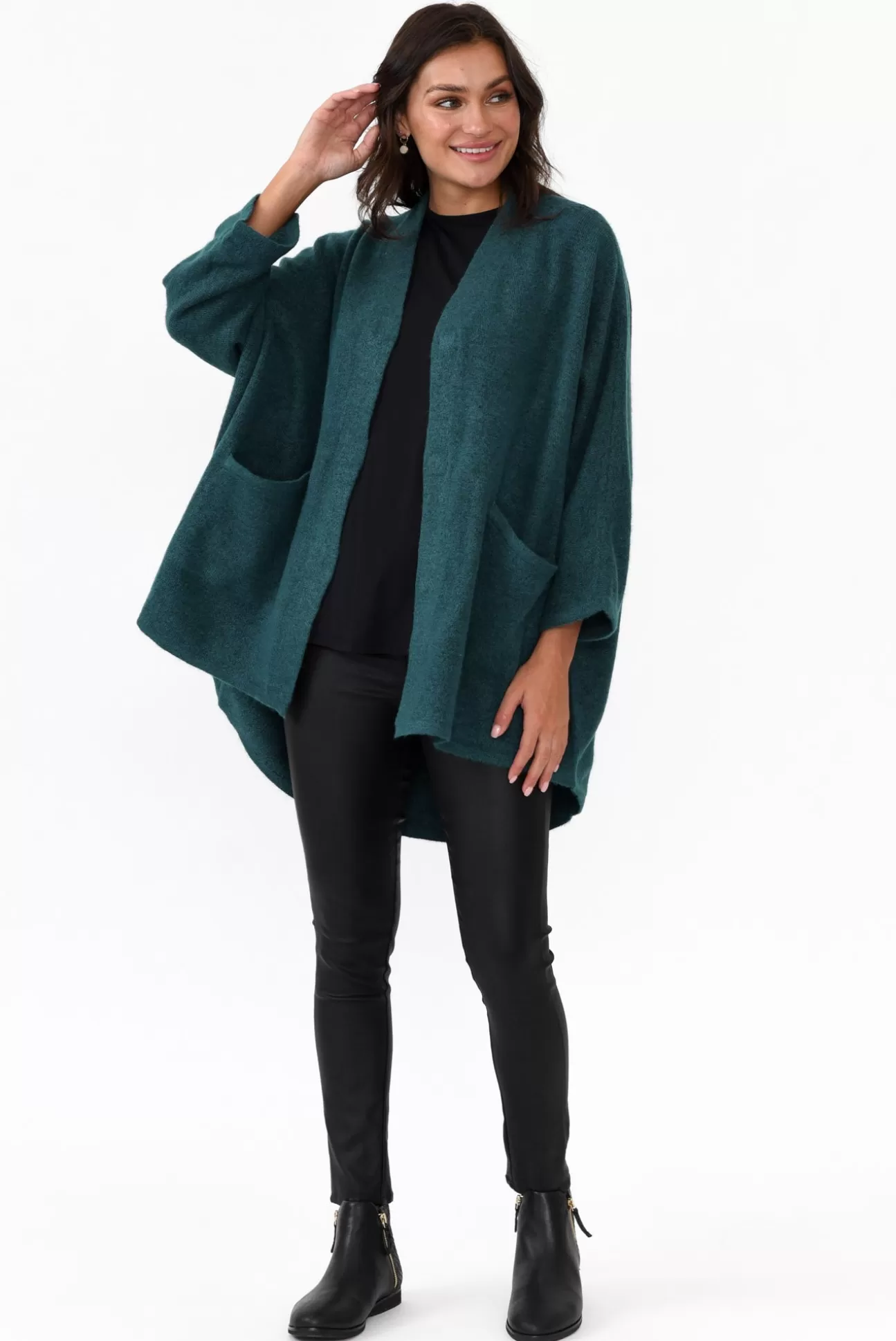 Tirelli Payten Teal Magnetic Knit Cardigan Best Sale