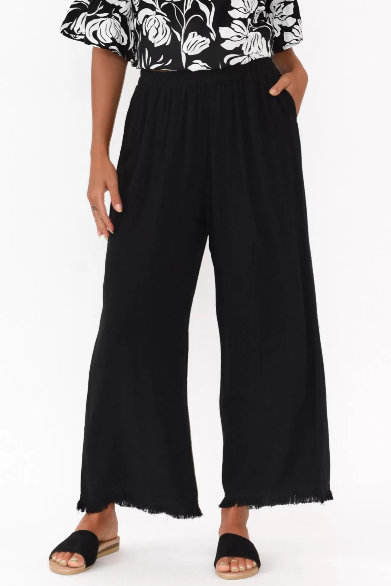 Zen Garden Penny Black Relaxed Pant Online