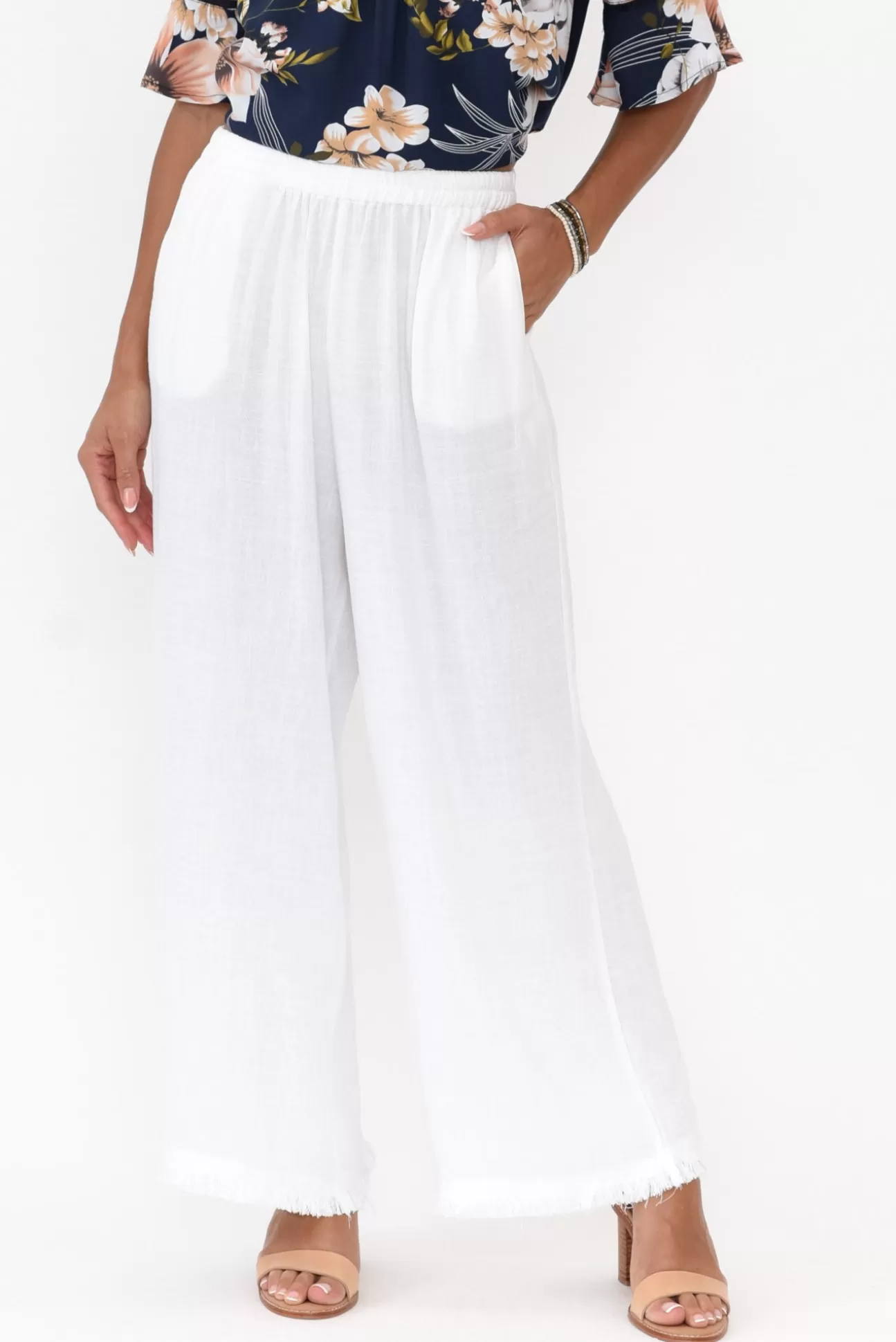 Zen Garden Penny White Relaxed Pant Best