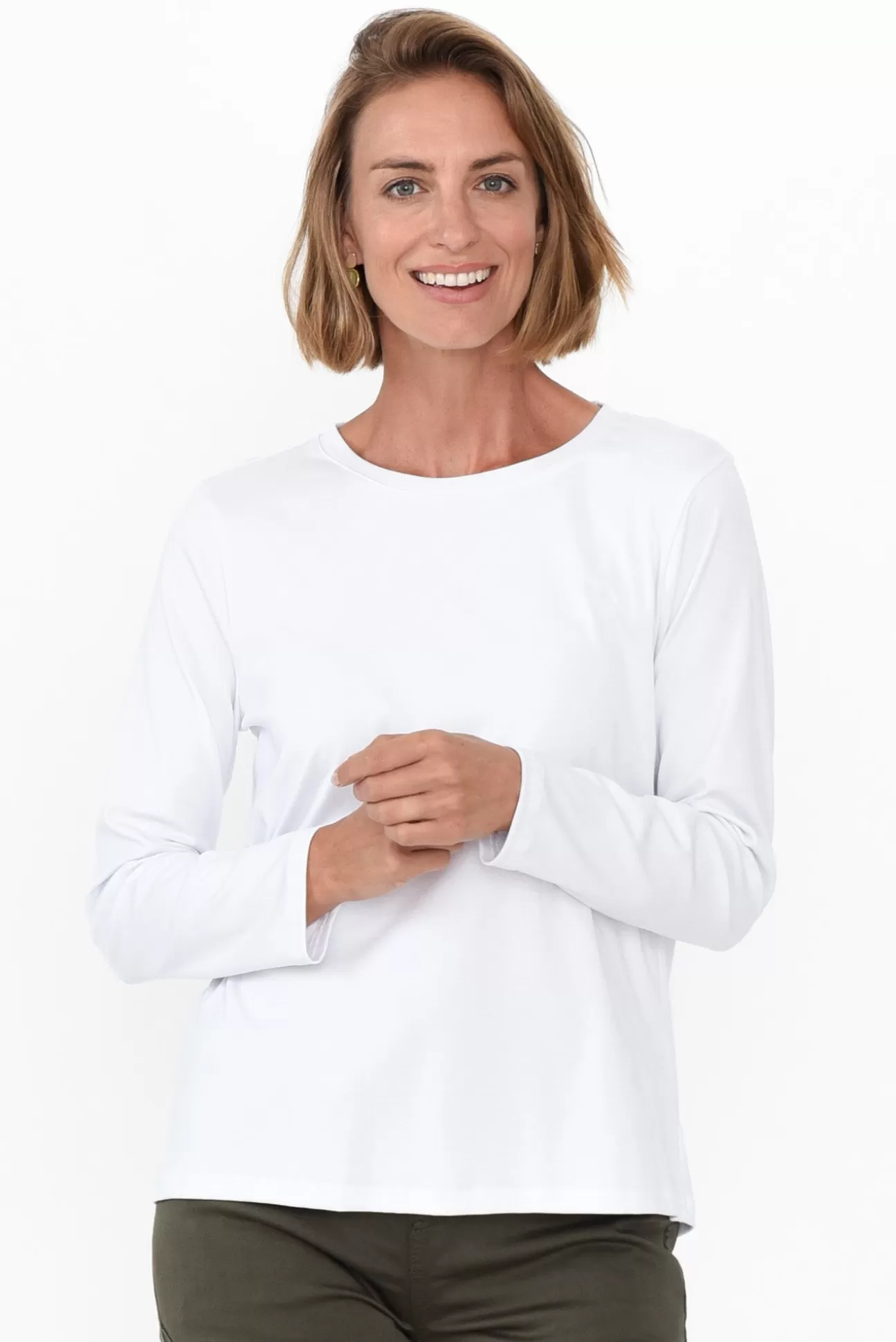 Gordon Smith Porter White Cotton Long Sleeve Top Hot