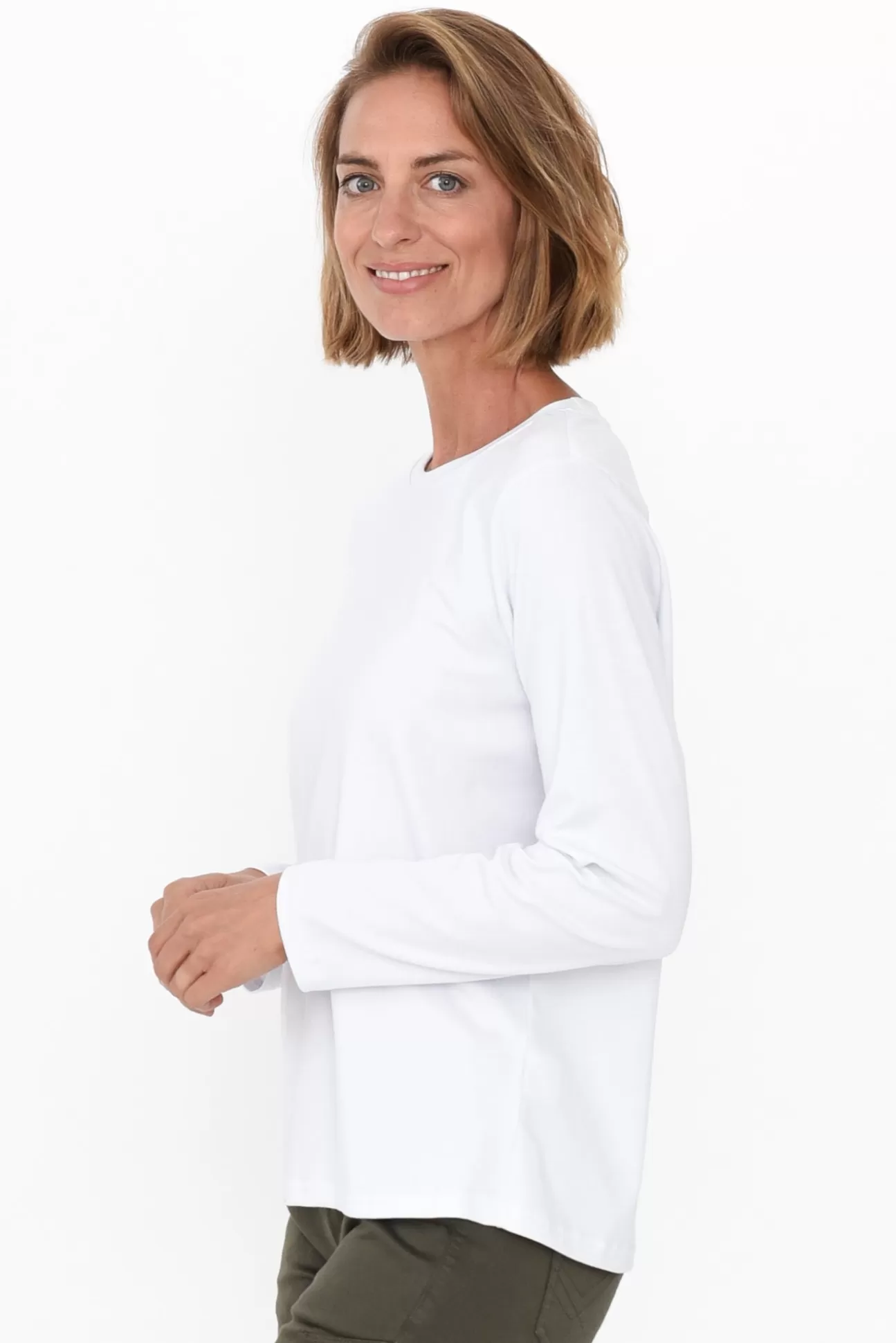 Gordon Smith Porter White Cotton Long Sleeve Top Hot