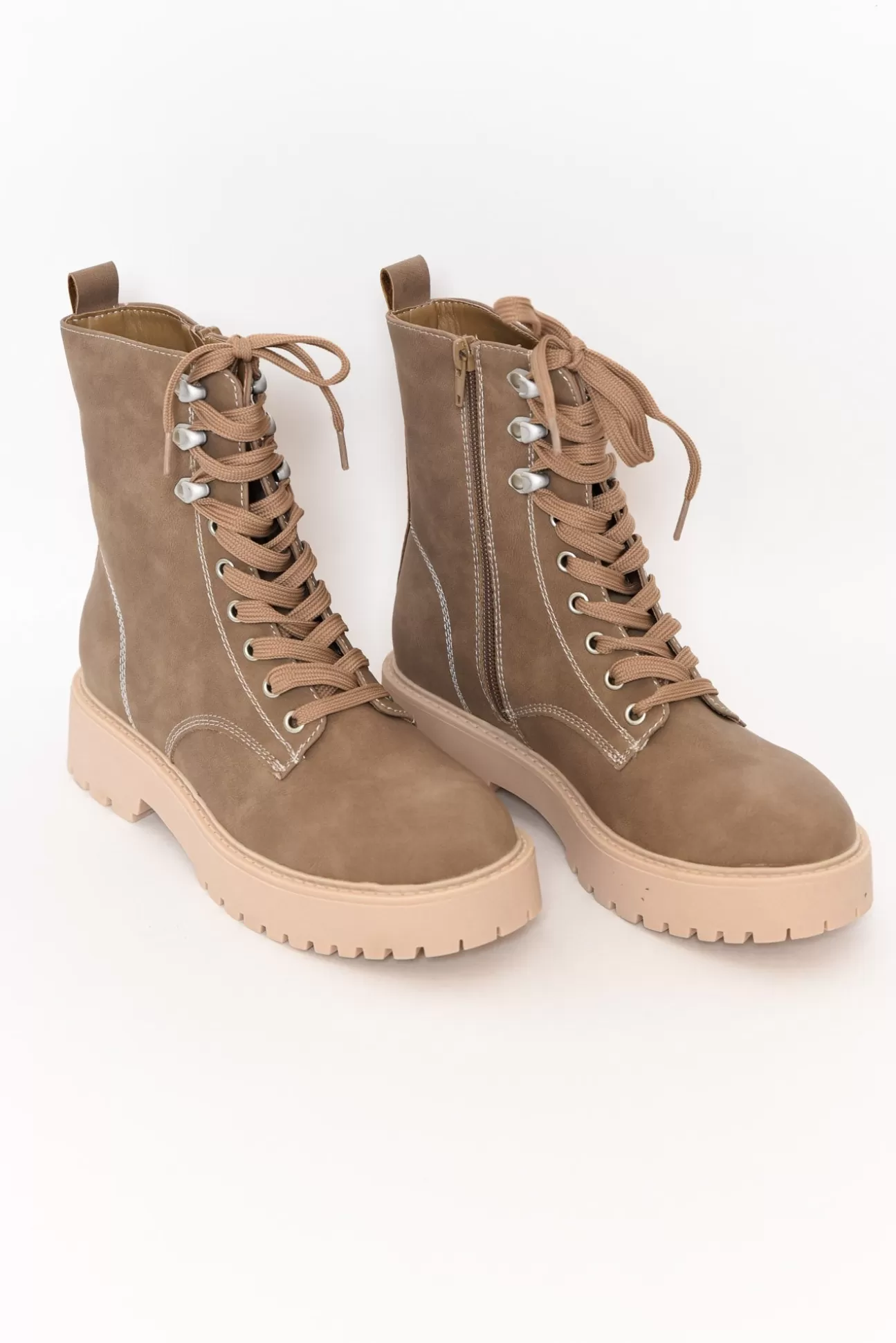 Los Cabos Raine Taupe Lace Up Boot Outlet