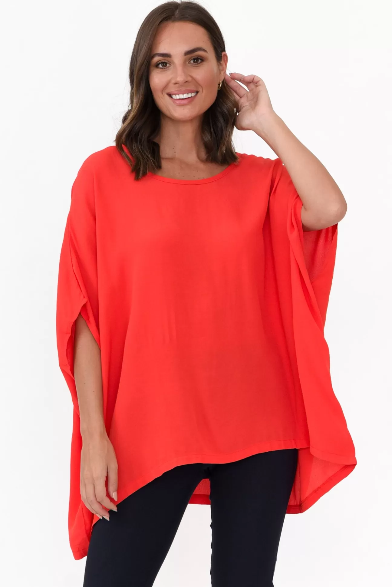 Boho Red Drape Top Hot