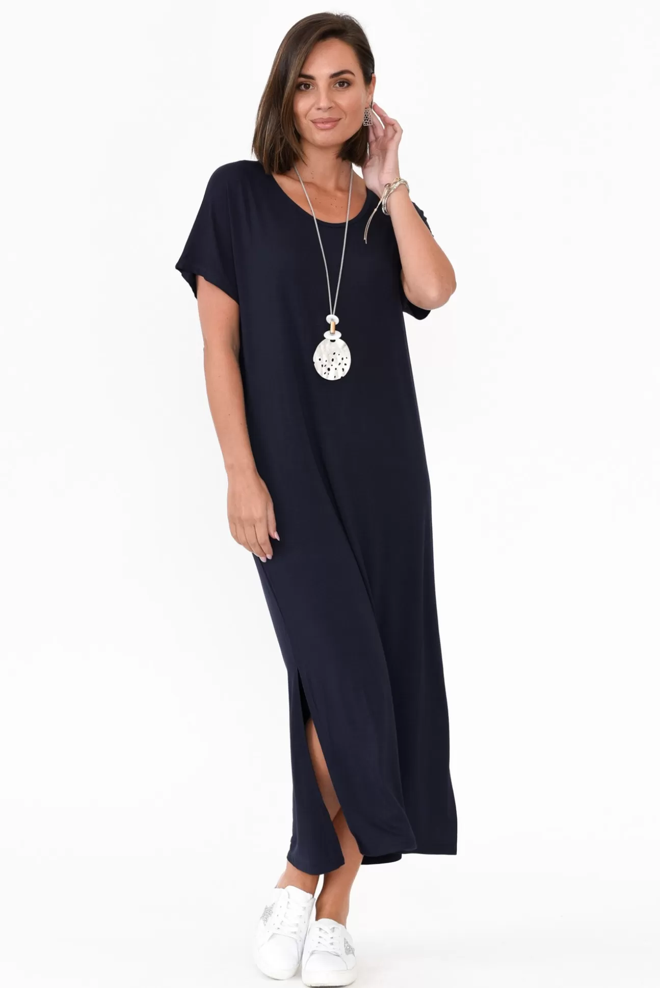 Bamboo Villa Remy Navy Bamboo Maxi Dress Hot