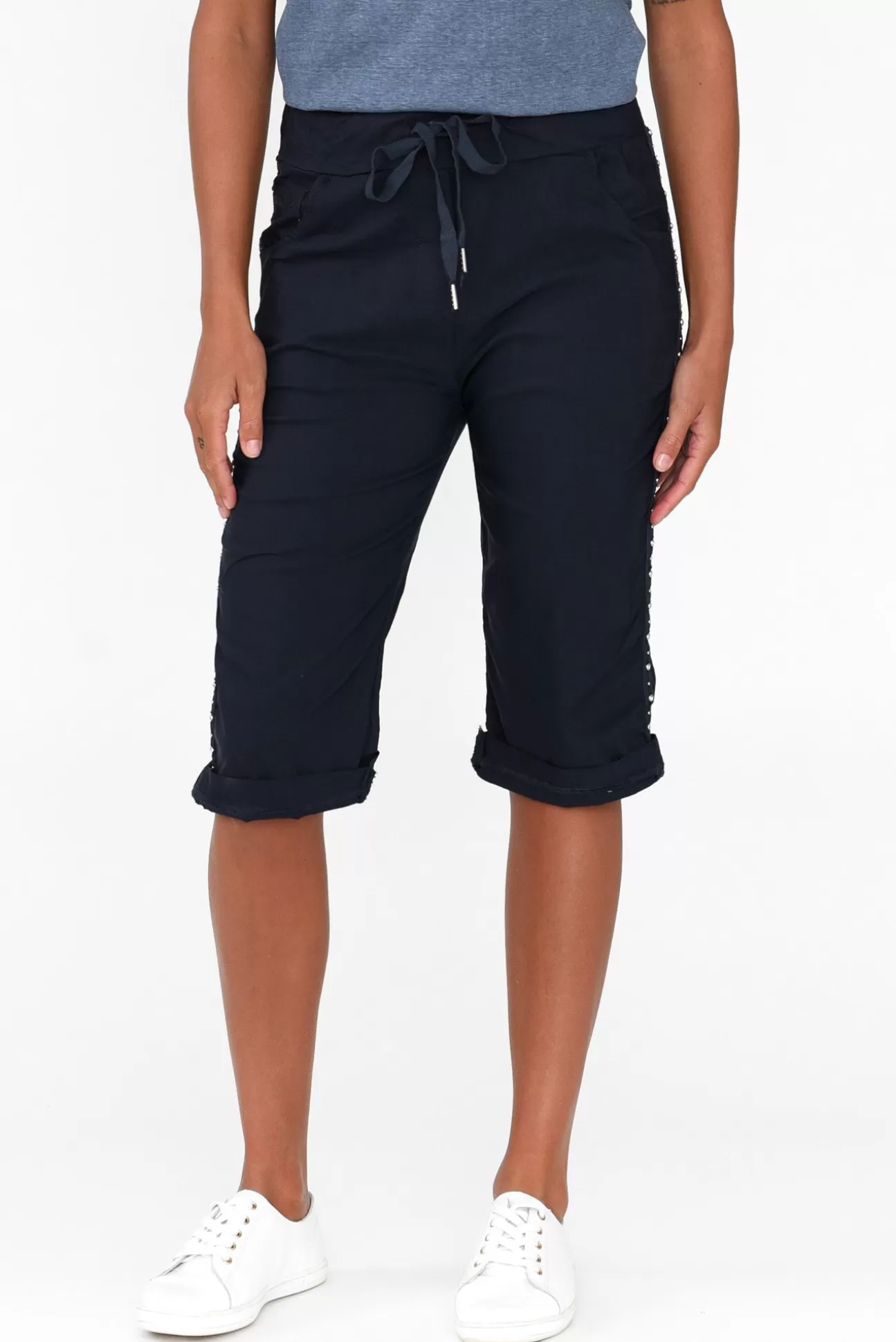 La Strada Rhonda Navy Embellished Shorts Cheap