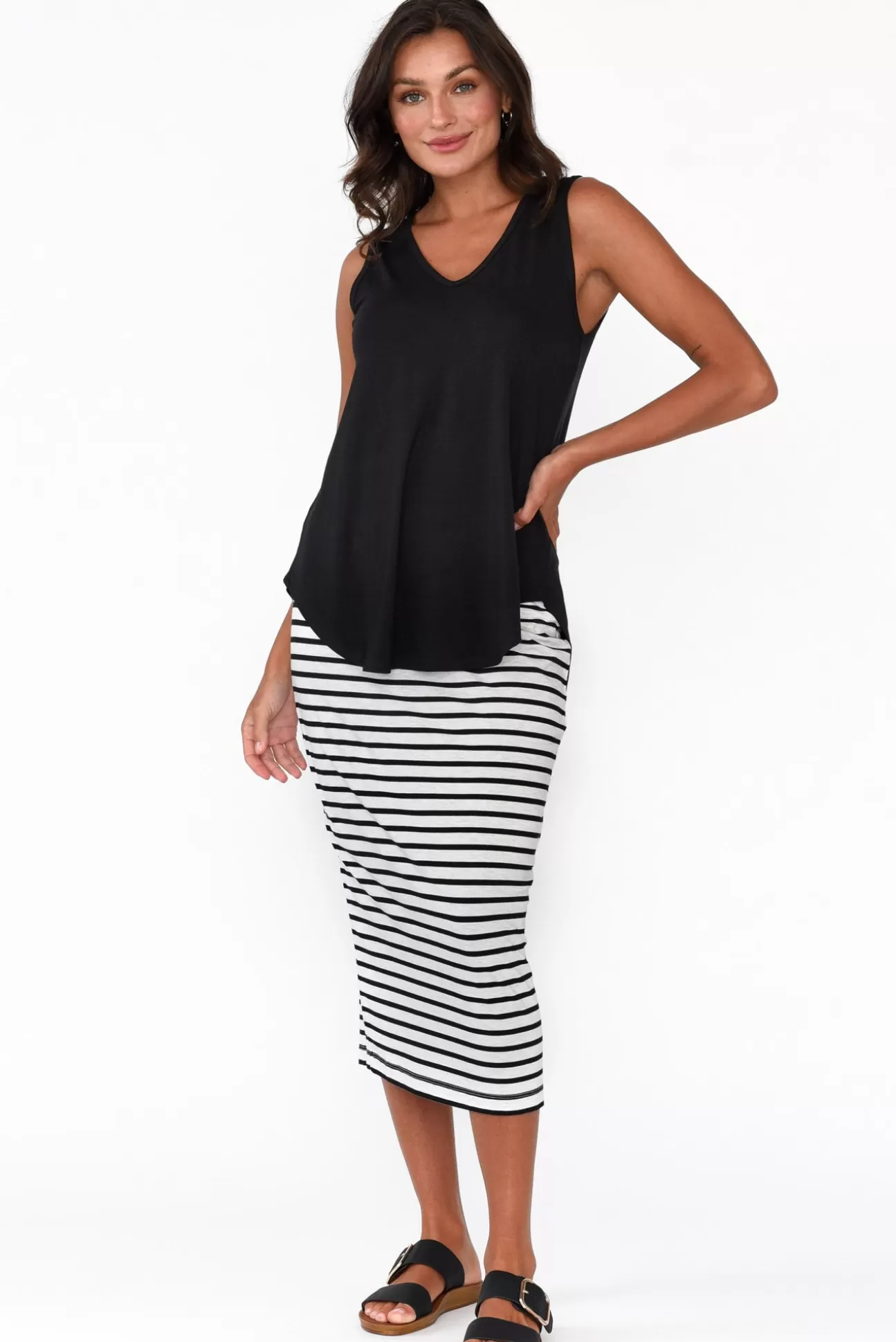 Lou Lou Rihanna Black Bamboo Tank Flash Sale