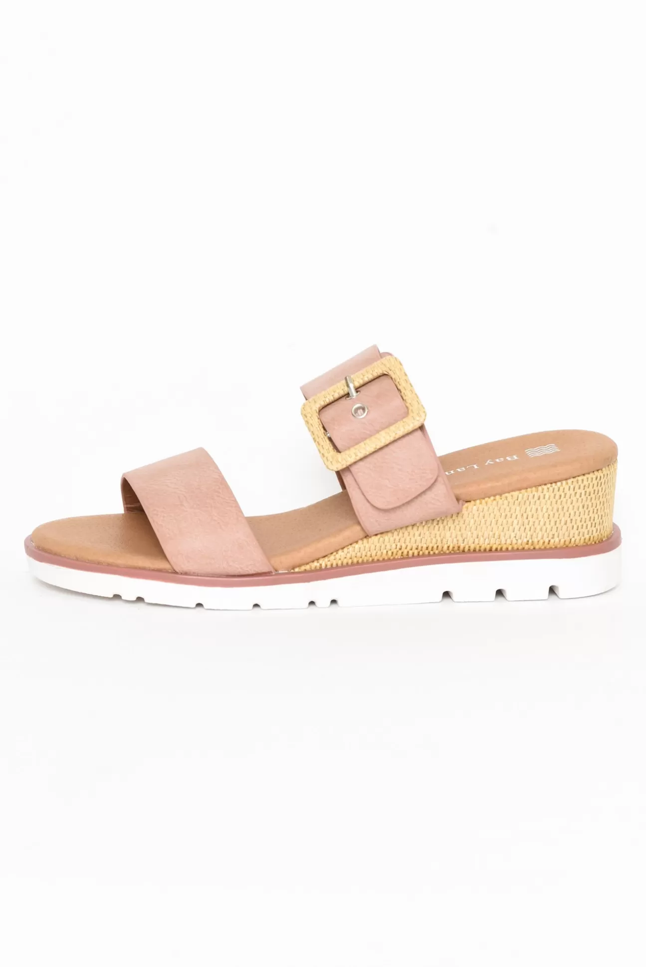 Bay Lane River Blush Buckle Wedge Sandal Hot