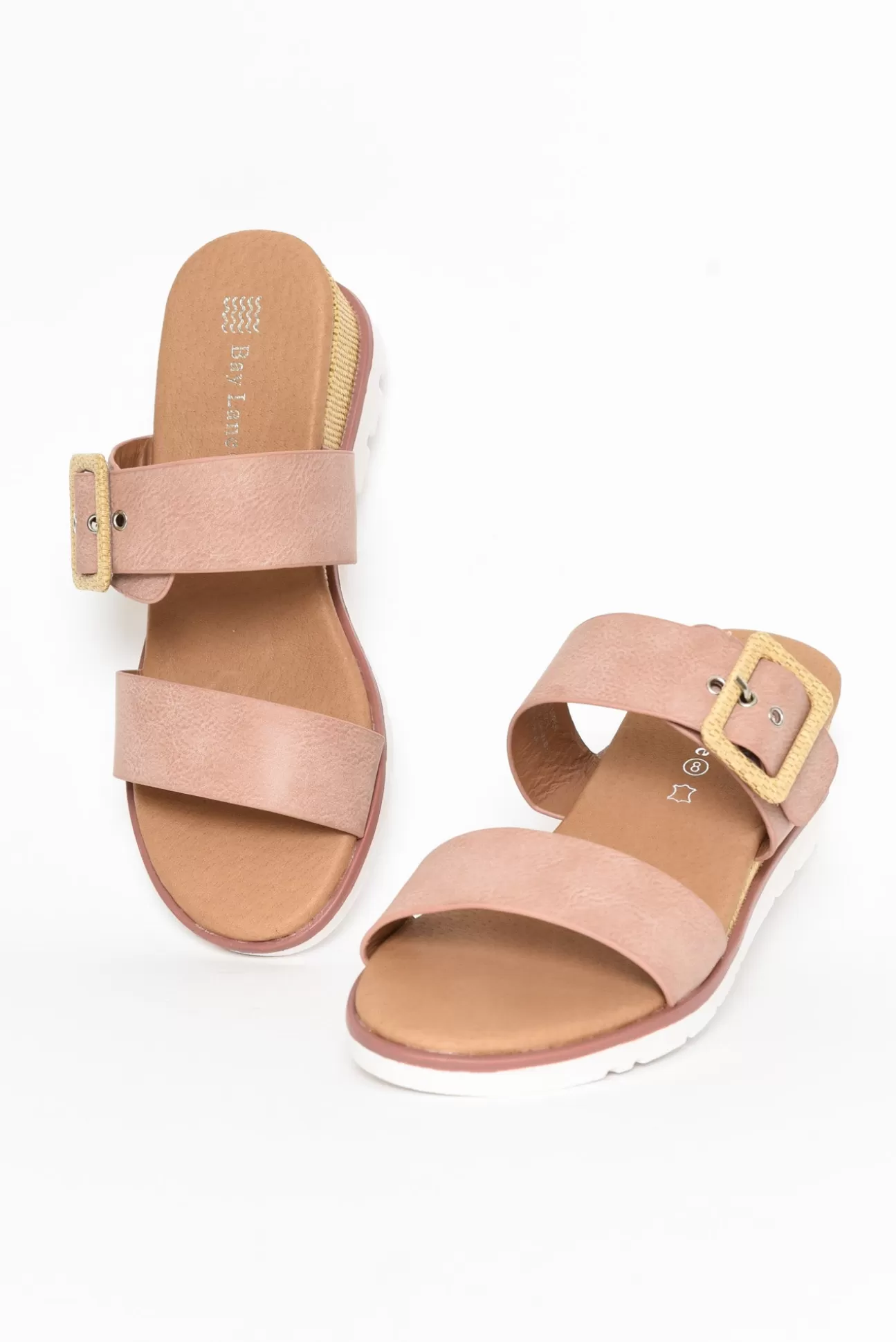 Bay Lane River Blush Buckle Wedge Sandal Hot