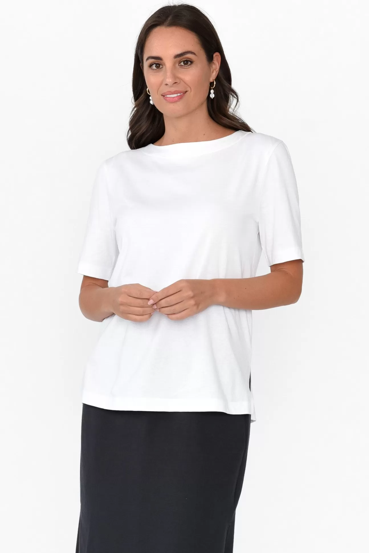 Betty Basics Rosalie White Cotton Tee Sale