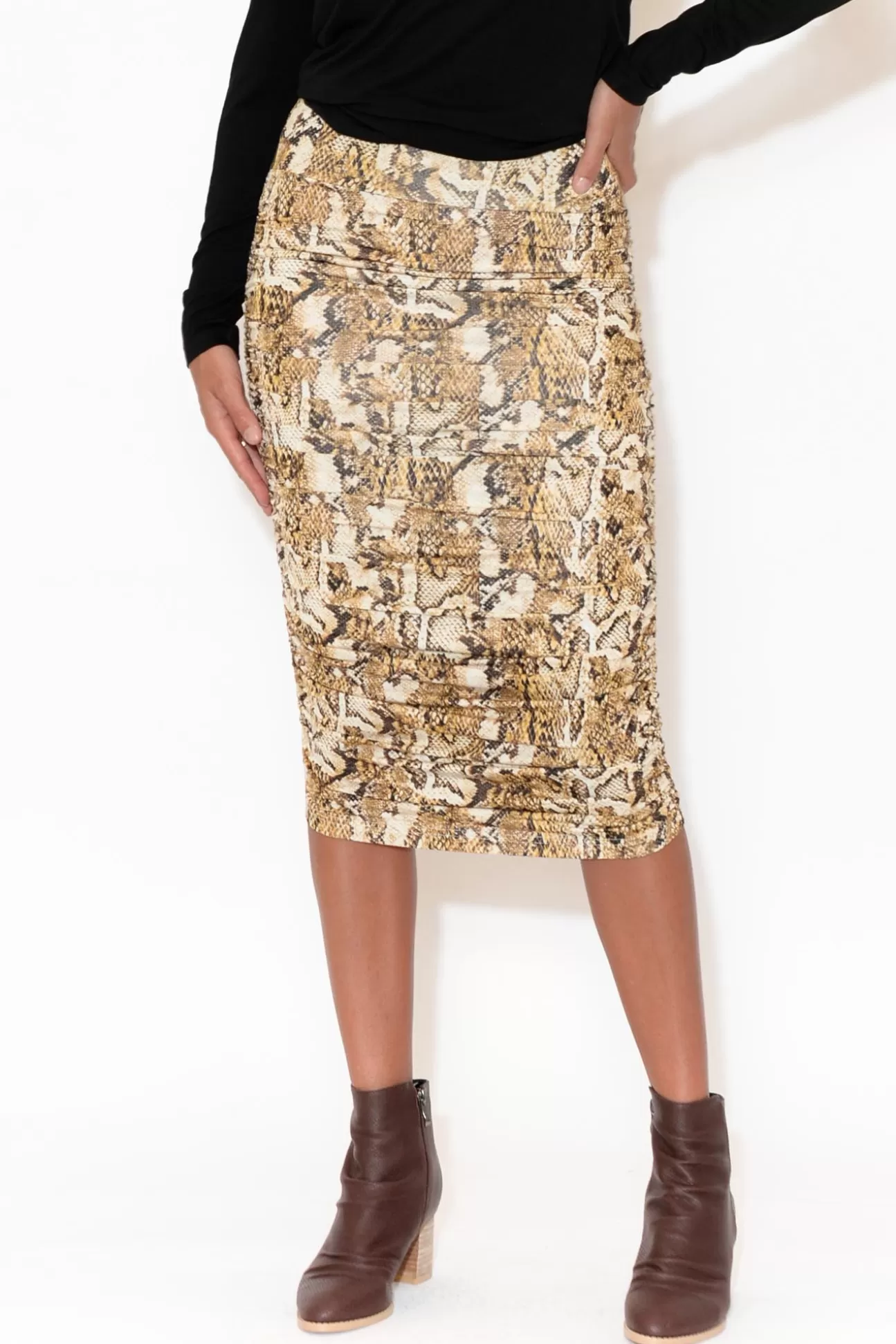 Lou Lou Ross Animal Bamboo Ruched Skirt Discount