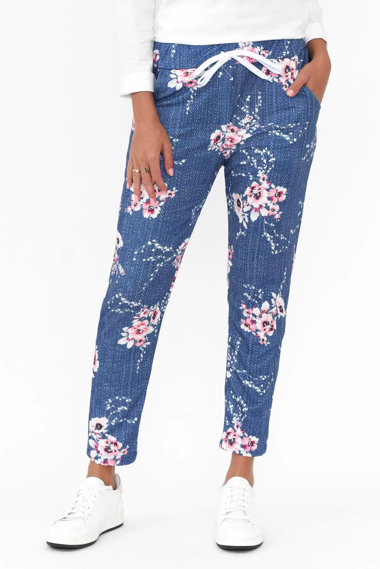 Hourglass Rowan Blue Flower Tie Pant Cheap