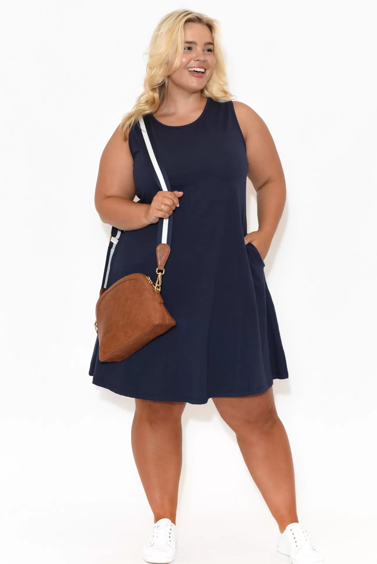 One Ten Willow Roxanne Navy Swing Dress Flash Sale