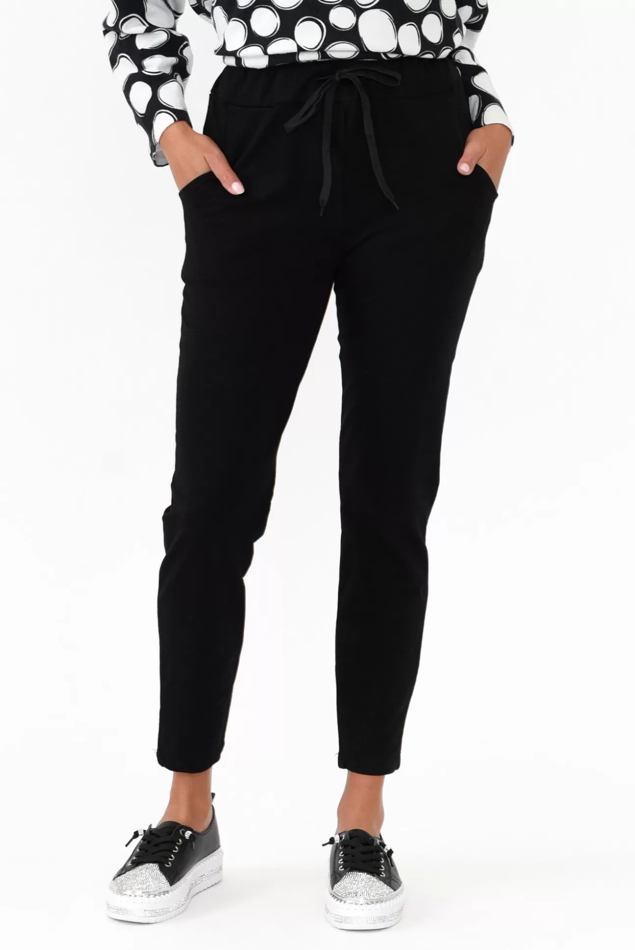 Hourglass Rylan Black Cotton Tie Pant Flash Sale