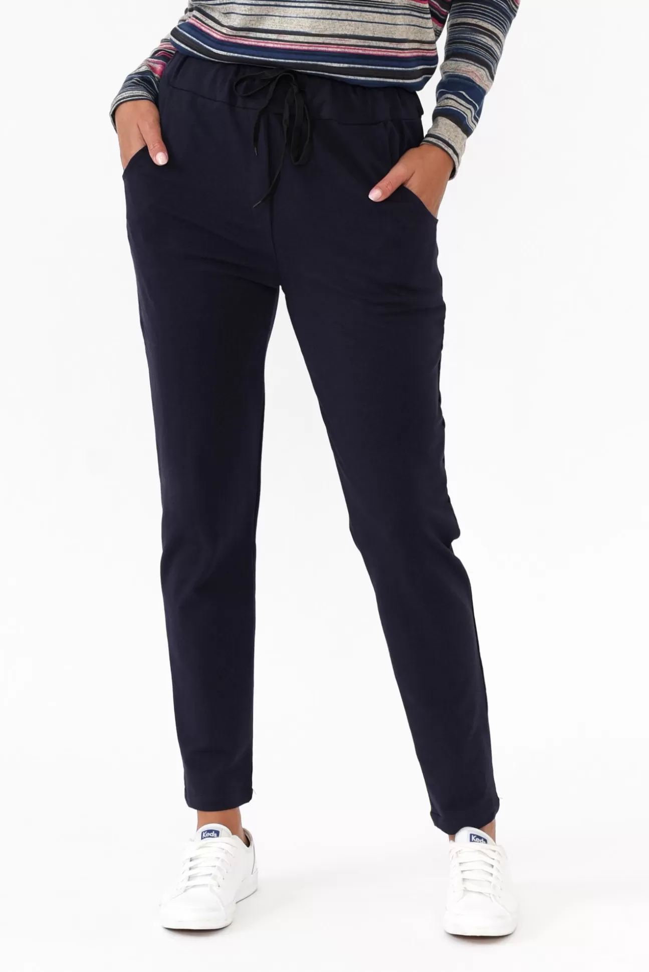 Hourglass Rylan Navy Cotton Tie Pant Hot