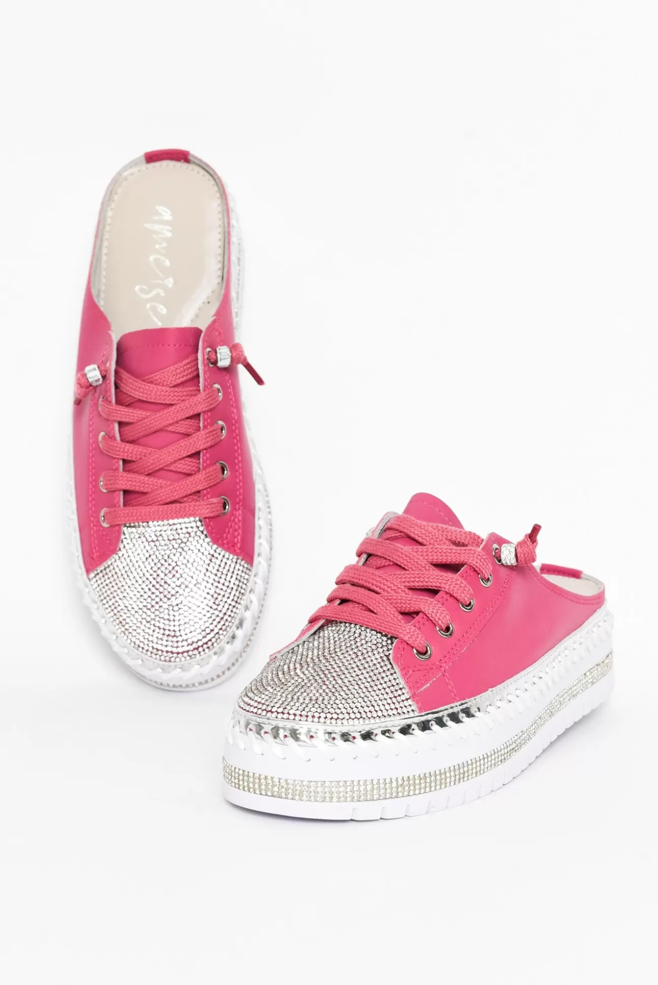 Ameise Sarah Hot Pink Leather Mule Sneaker Flash Sale