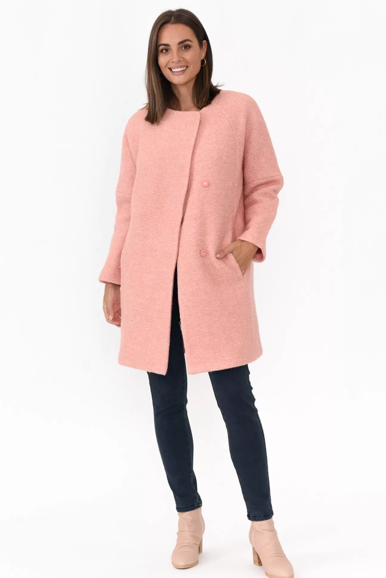 Foil Senseo Winter Peach Wool Blend Coat Flash Sale