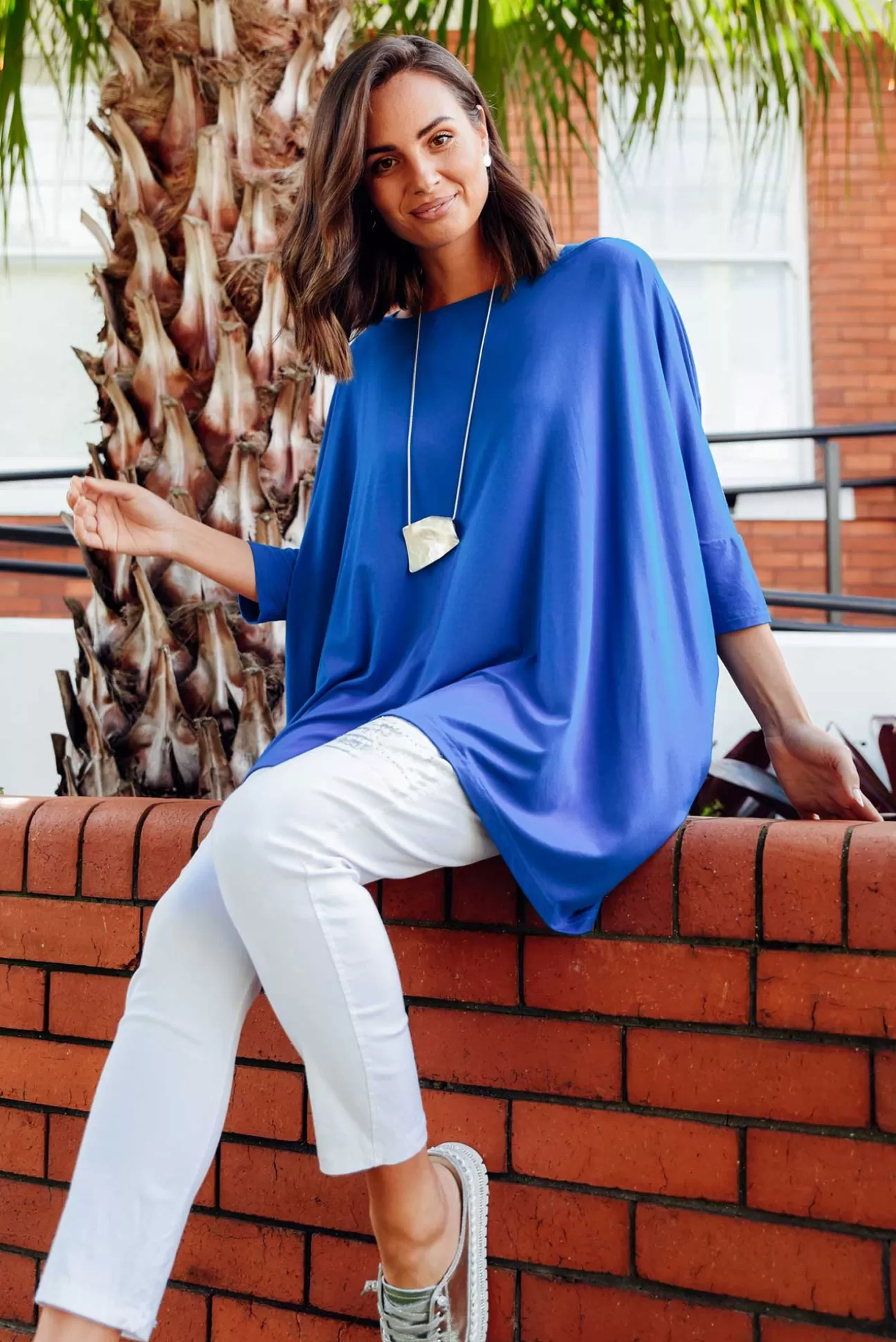 PQ Simplicity Cobalt Bamboo Drape Top Hot