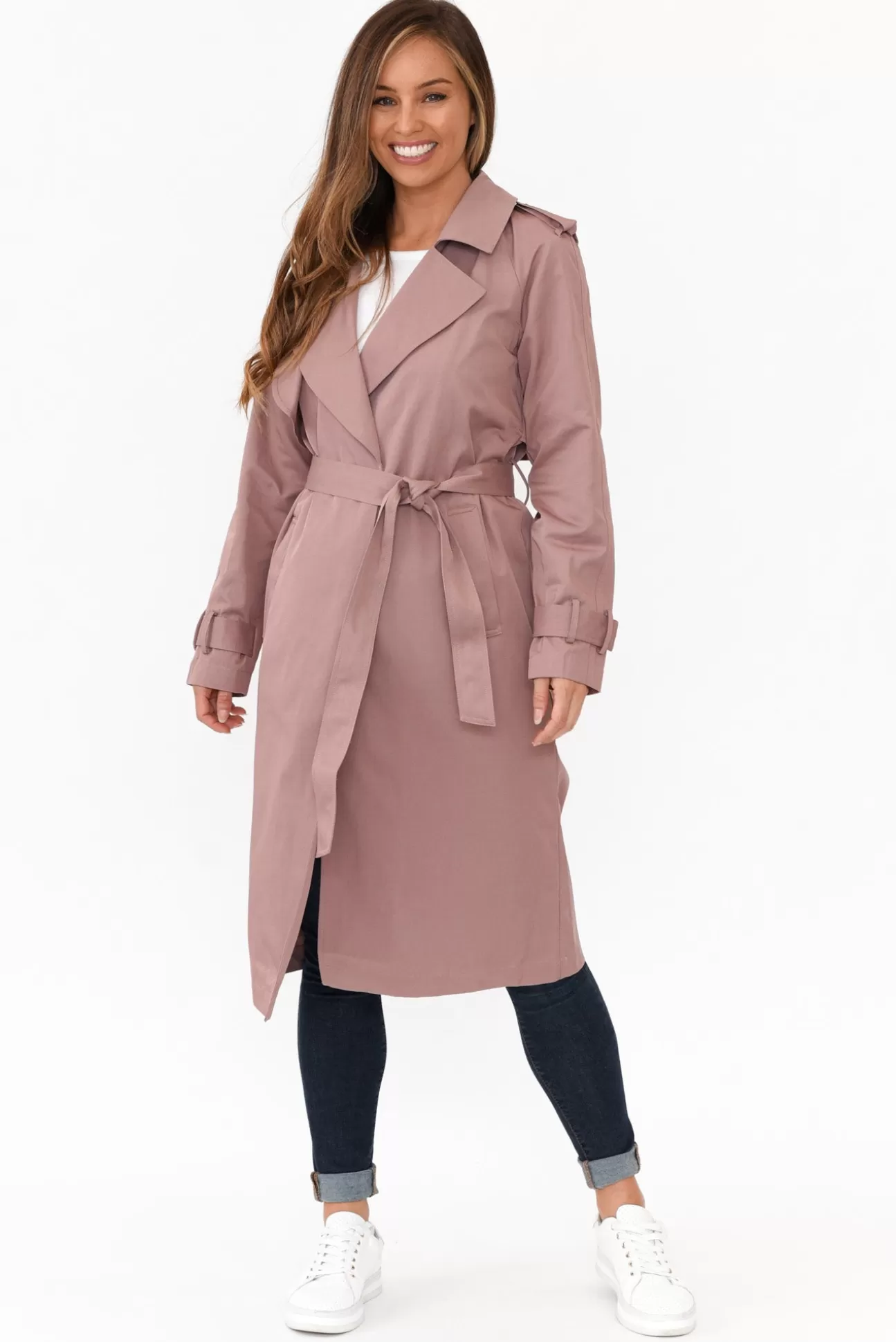 Foil Soho Berry Trench Coat Clearance