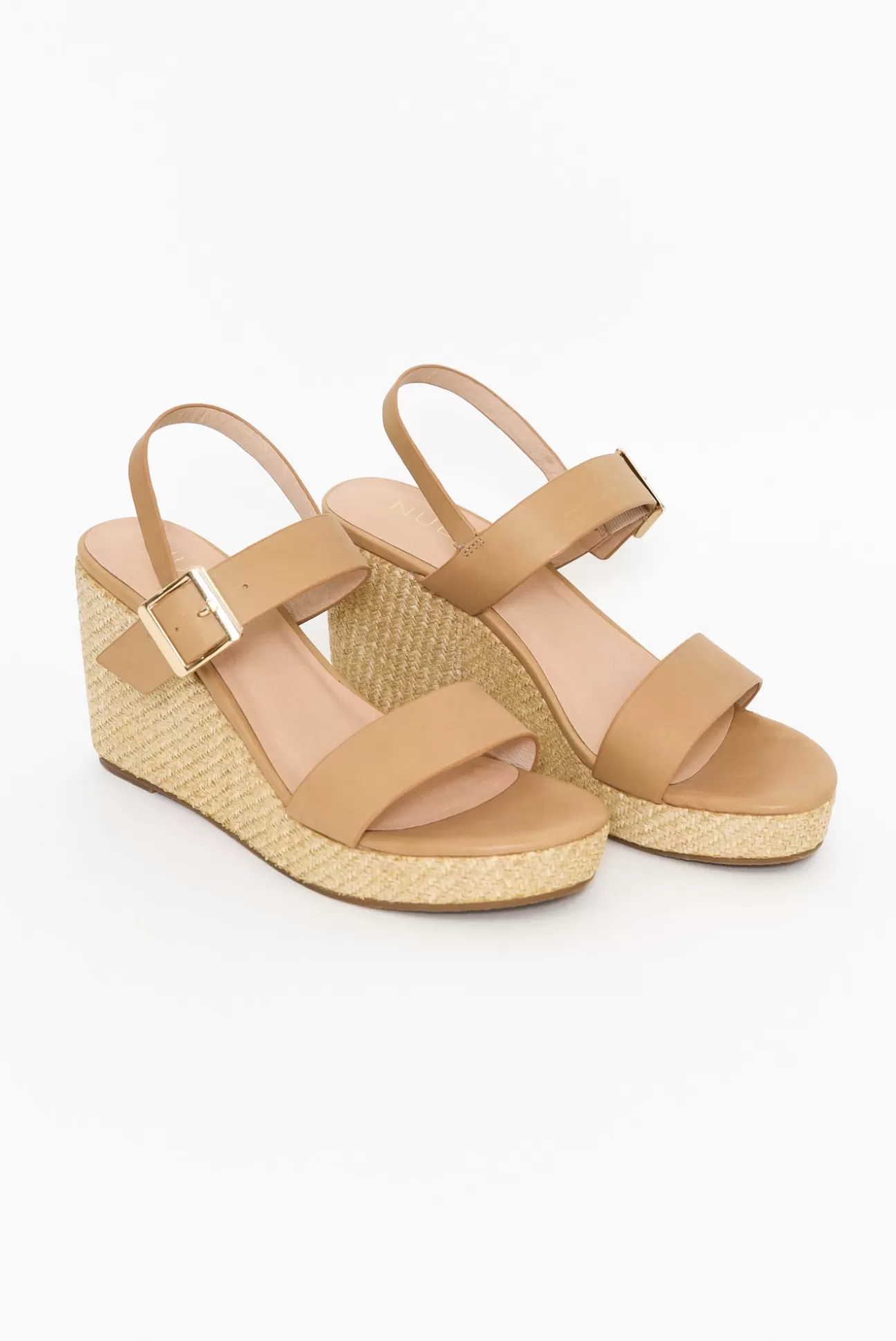 Nude Shoes Soldana Nude Leather Buckle Wedge Online