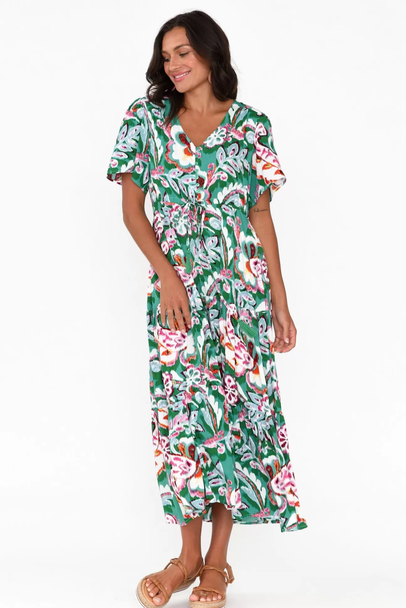 Willow Tree Solene Green Garden Tier Dress Sale