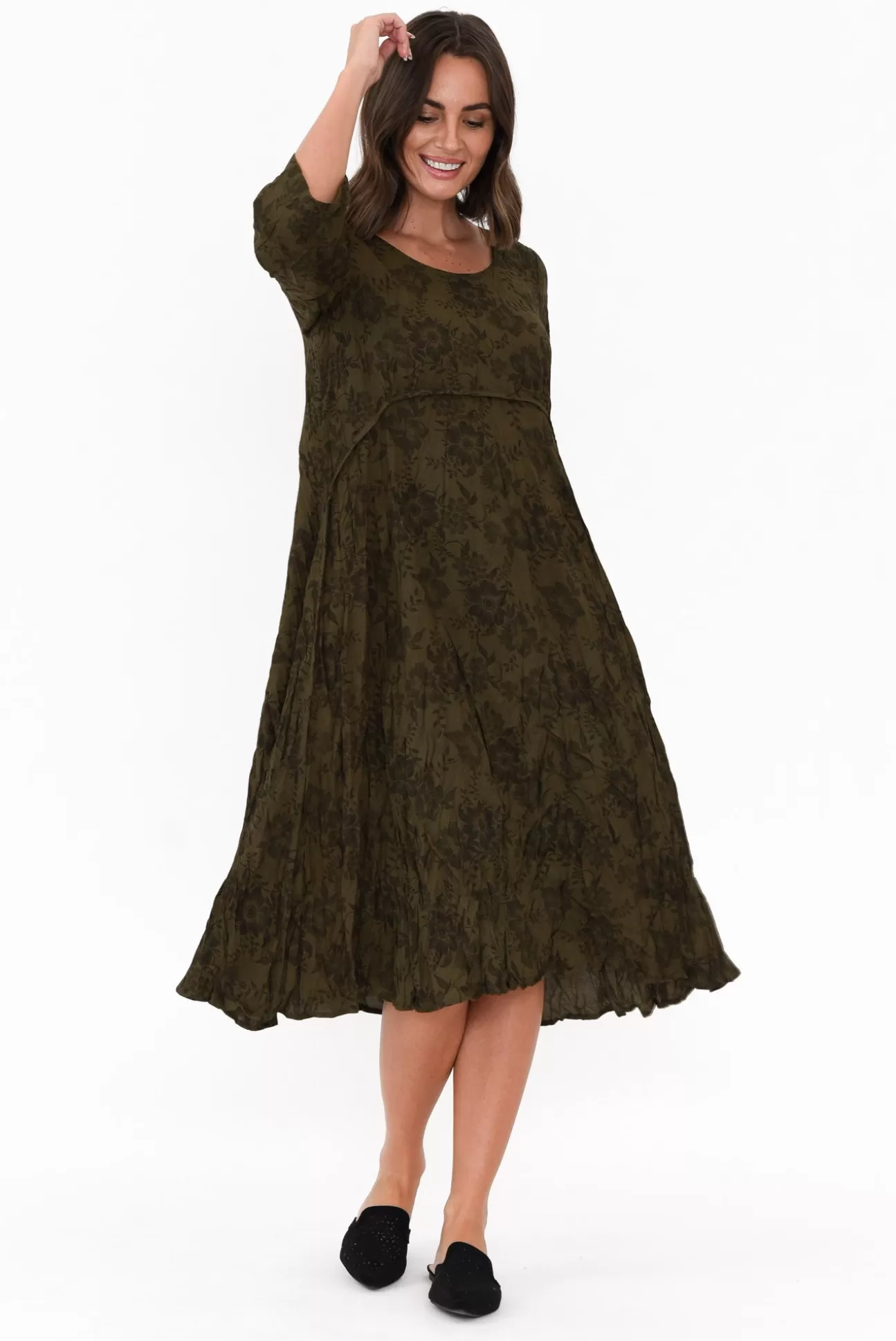 Willow Tree Soprano Khaki Garden Midi Dress New