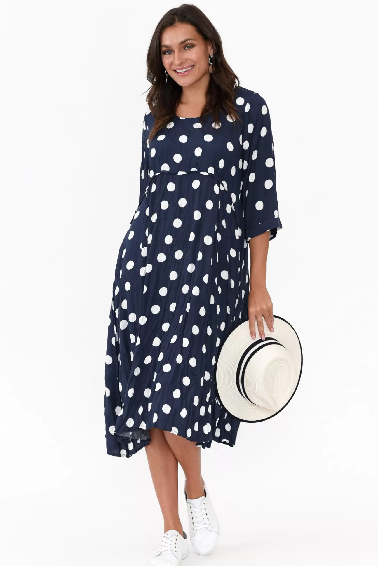 Willow Tree Soprano Navy Spot Midi Dress Fashion