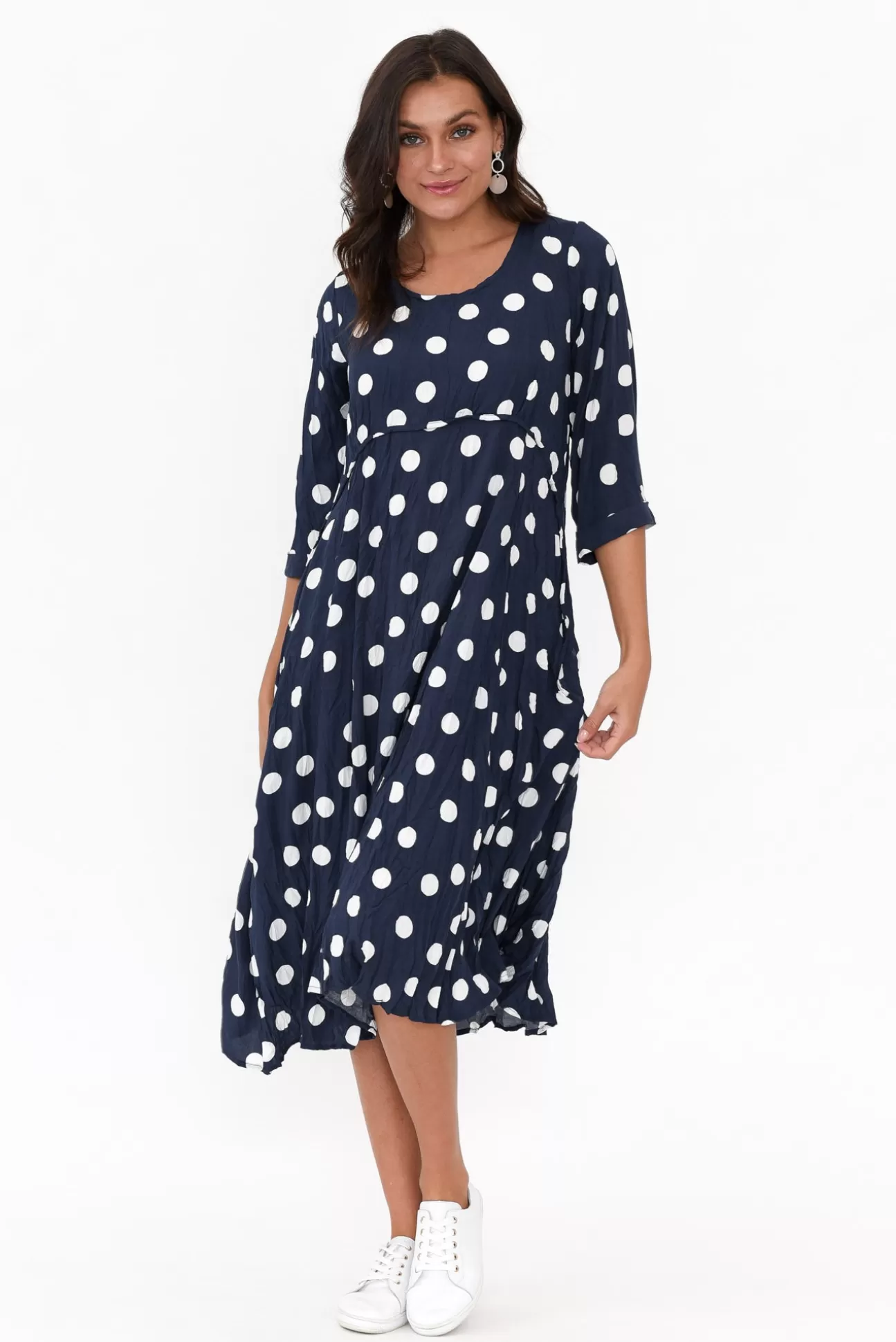 Willow Tree Soprano Navy Spot Midi Dress Fashion