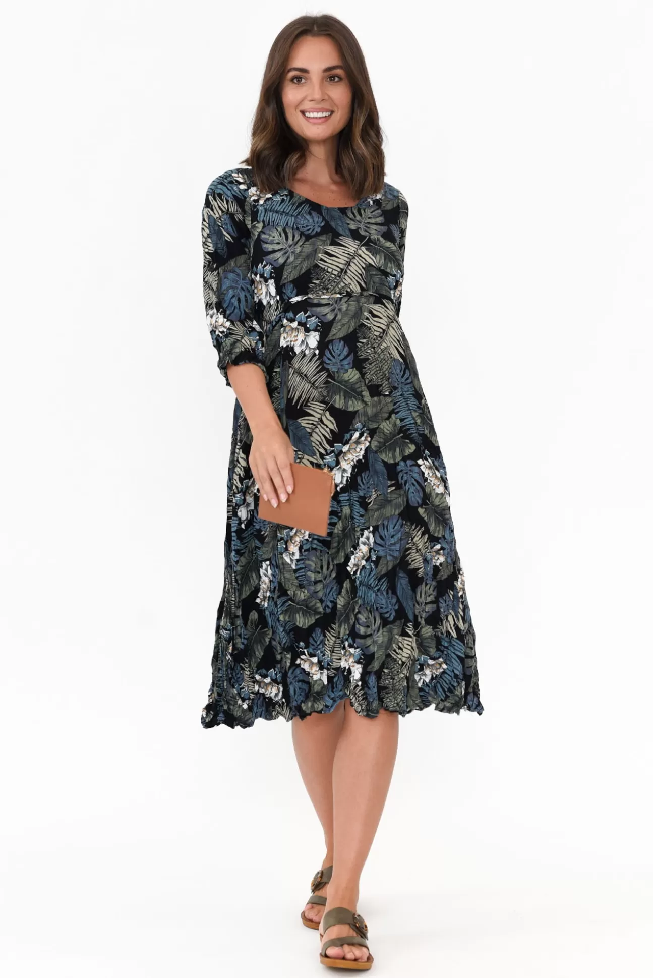 Willow Tree Stefan Navy Blossom Midi Dress Store