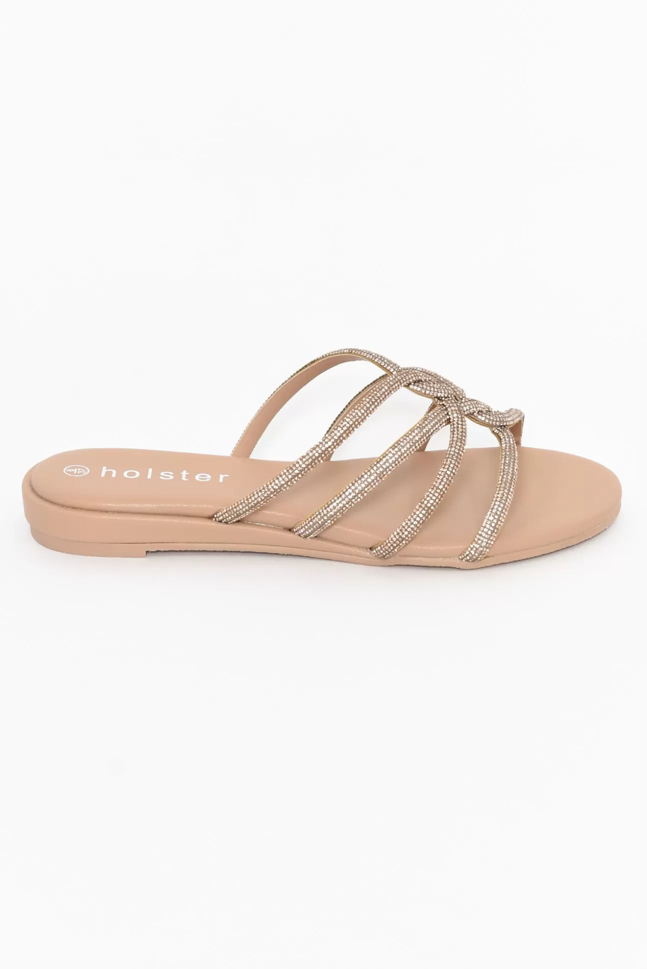 Holster Sundance Rose Gold Diamante Strappy Sandal Best Sale