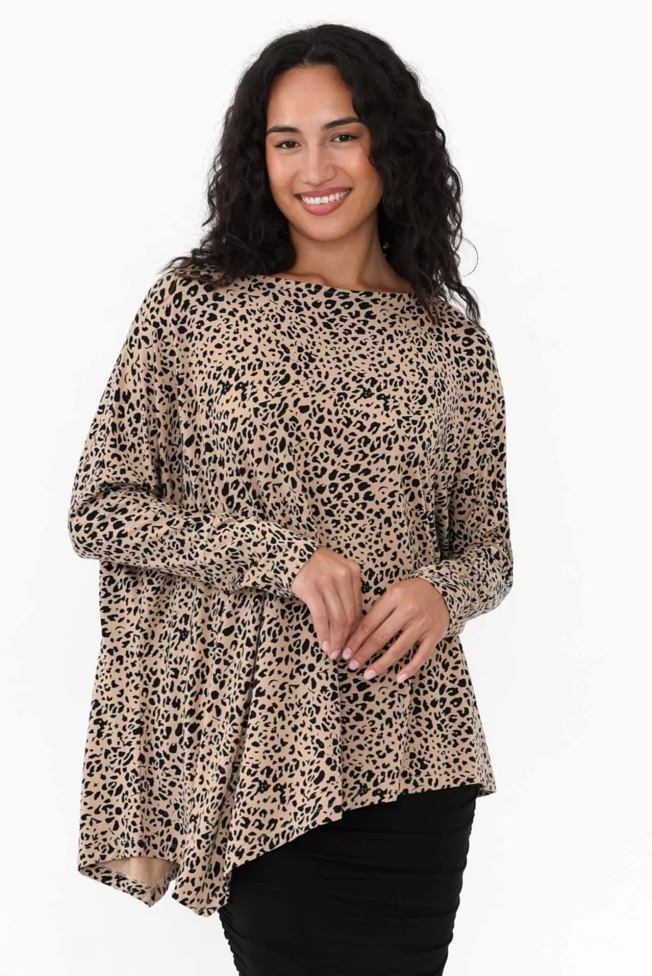 Lou Lou Susie Leopard Asymmetrical Bamboo Top Hot