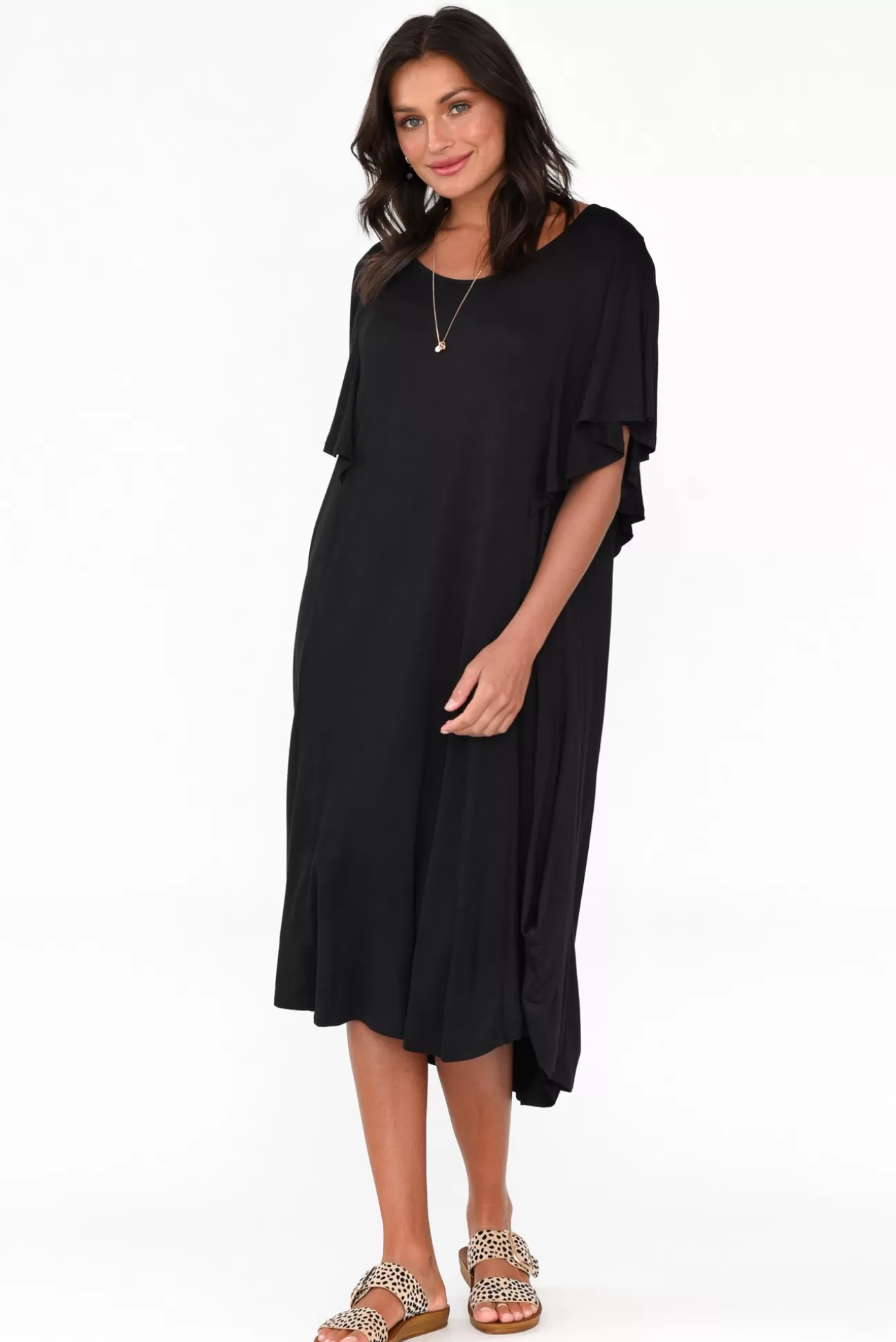 Betty Basics Tahiti Black Frill Dress Sale