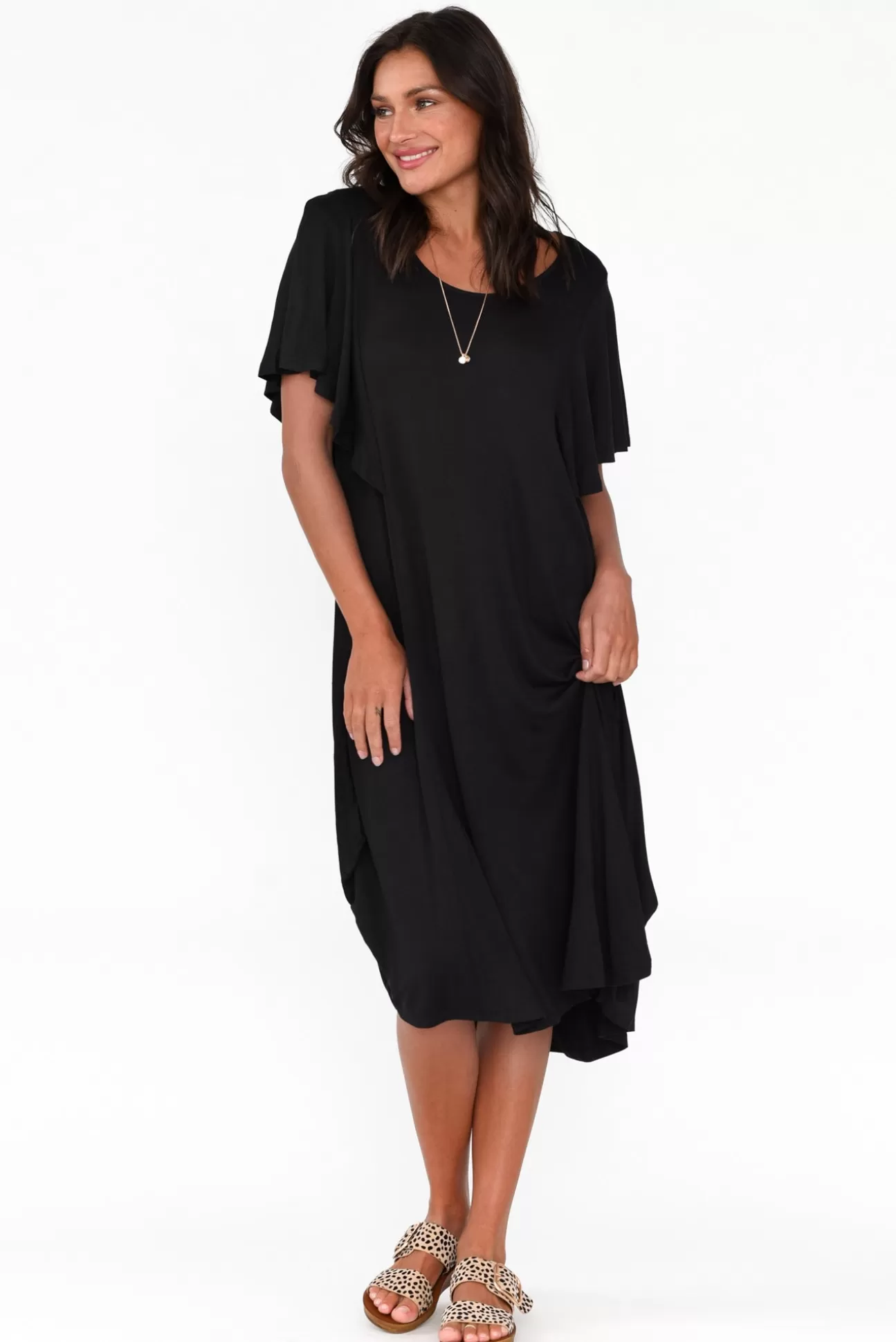 Betty Basics Tahiti Black Frill Dress Sale