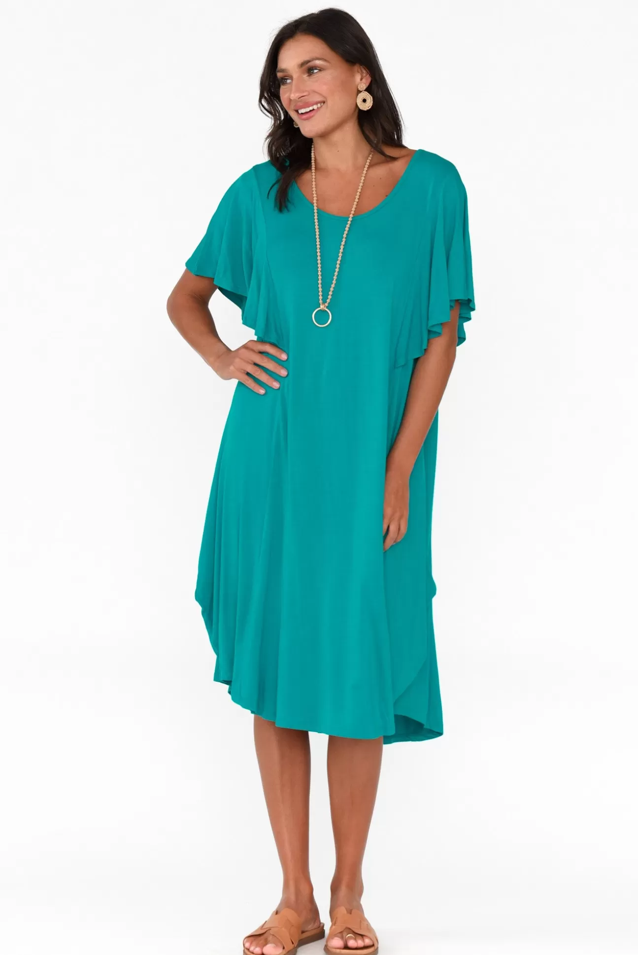 Betty Basics Tahiti Blue Lagoon Frill Dress Fashion