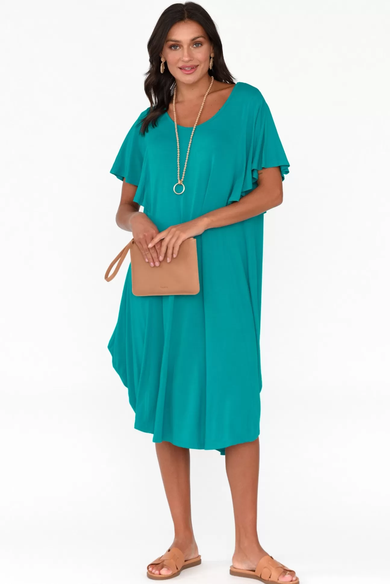 Betty Basics Tahiti Blue Lagoon Frill Dress Fashion