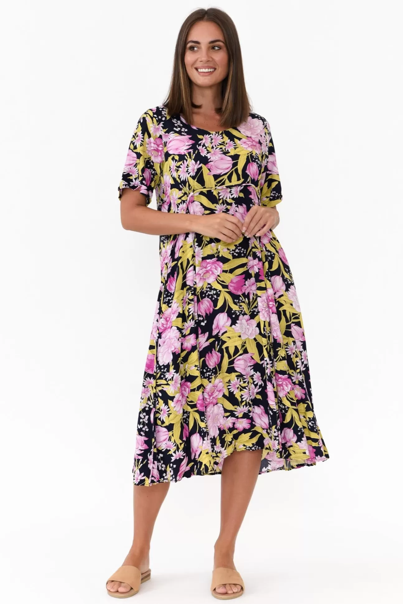 Willow Tree Tana Navy Garden Midi Dress Best