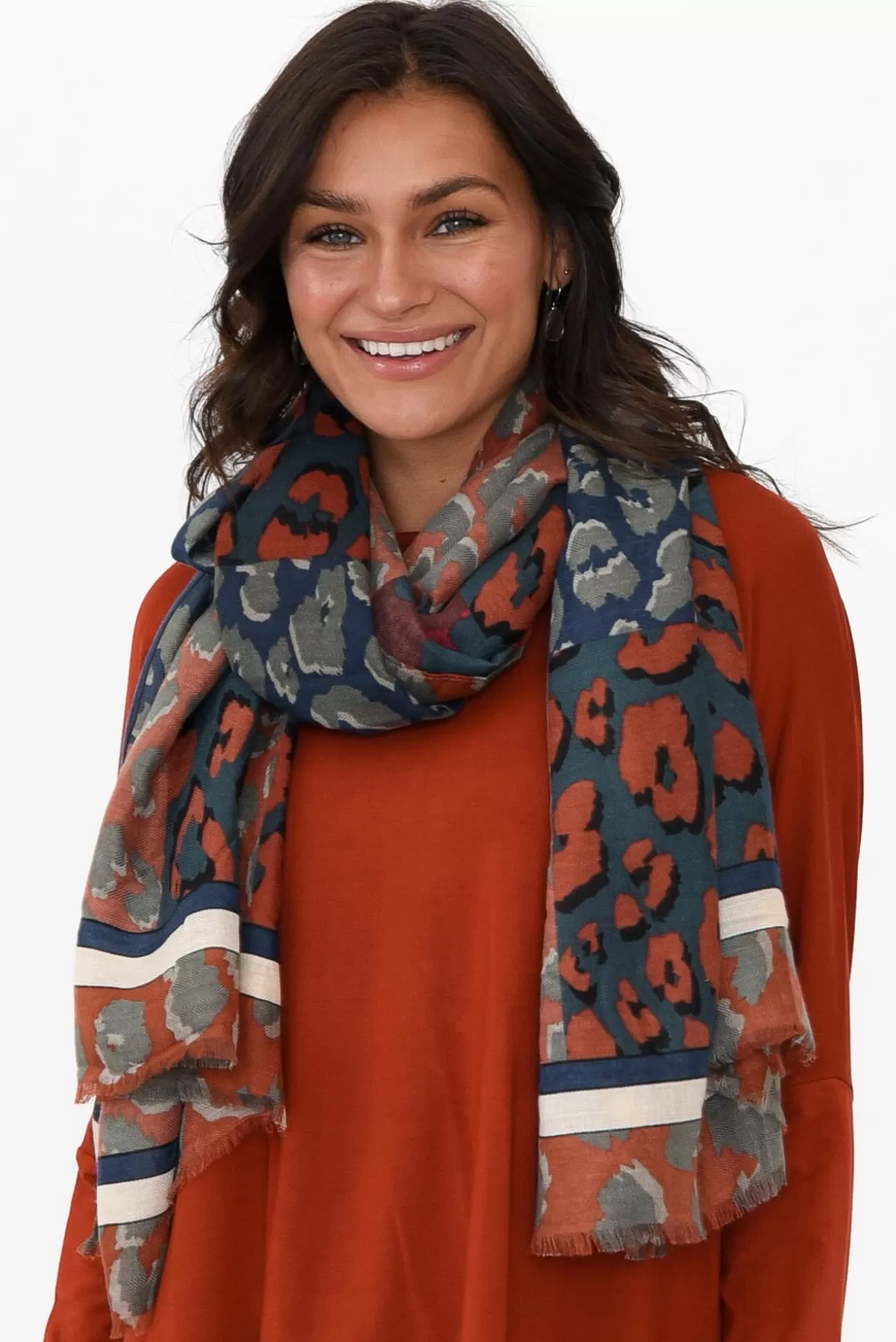 Lemon Tree Tasmin Rust Animal Scarf Clearance