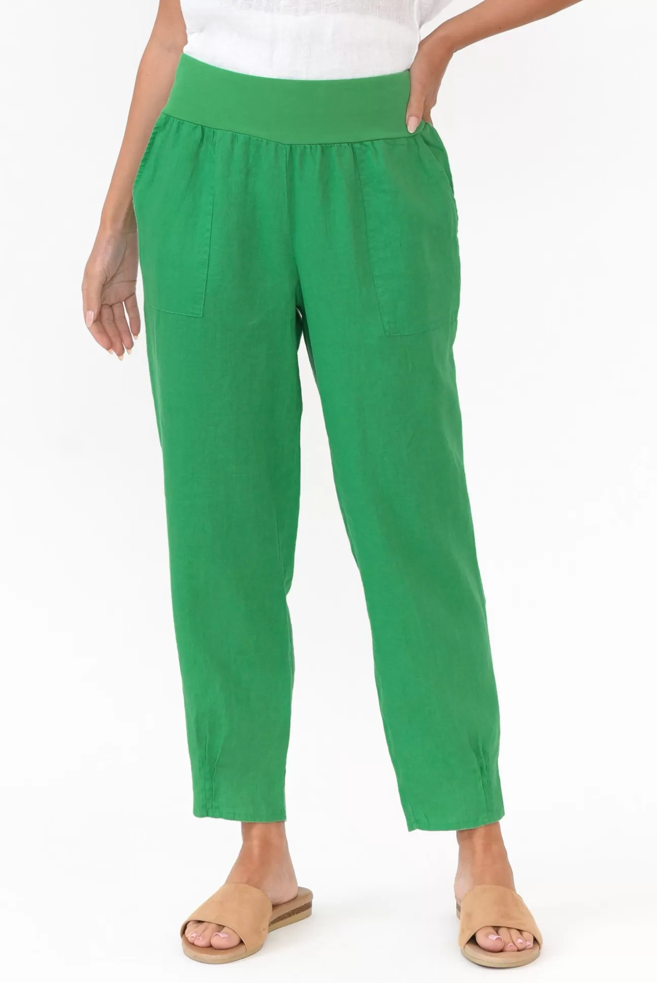 Gordon Smith Tatum Green Linen Pant Shop