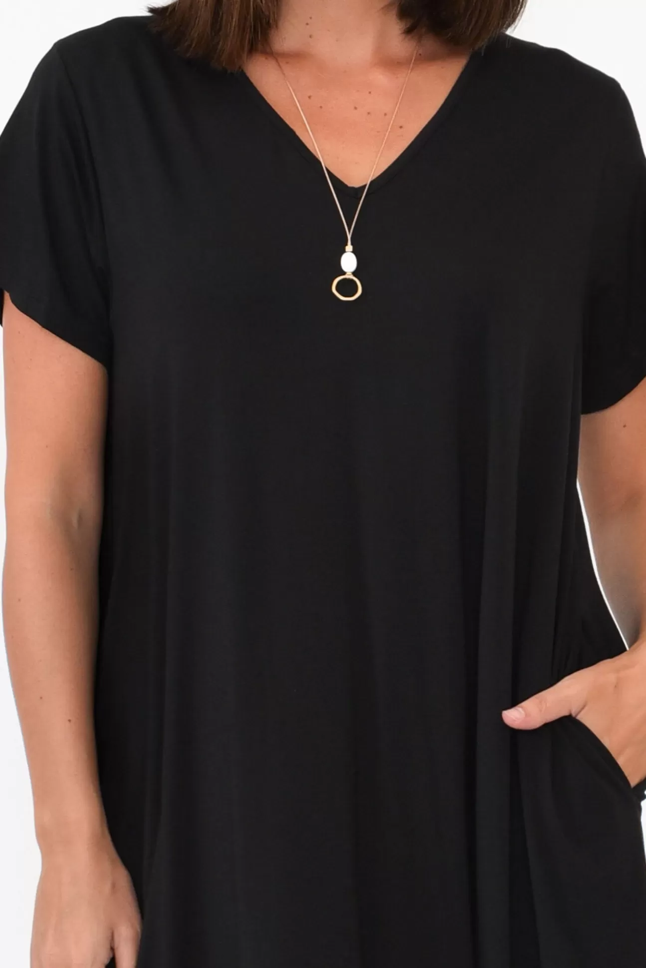 PQ Tiffany Black Bamboo Tee Dress Cheap