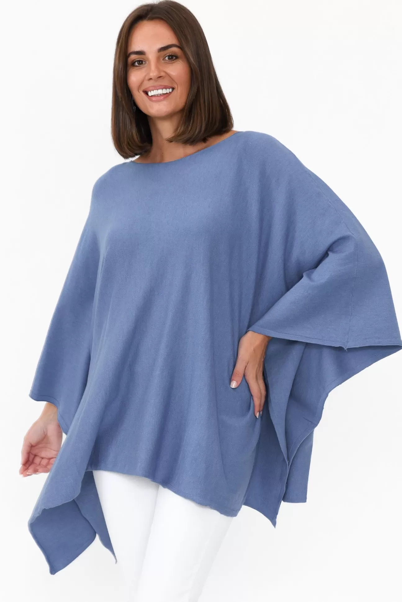 Willow Tree Timothy Blue Cotton Stretch Poncho Best