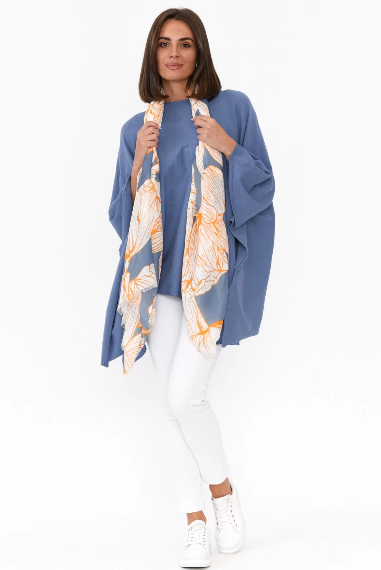 Willow Tree Timothy Blue Cotton Stretch Poncho Best