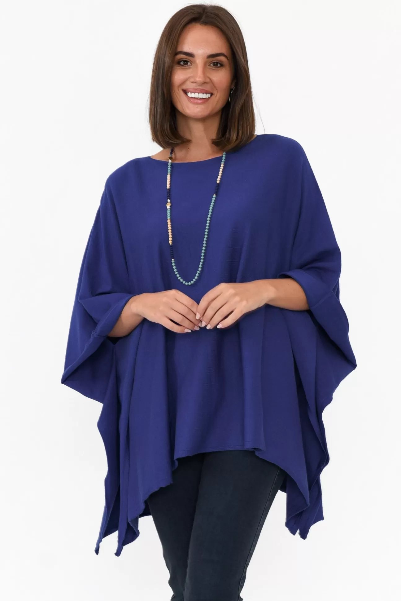 Willow Tree Timothy Cobalt Cotton Stretch Poncho Outlet