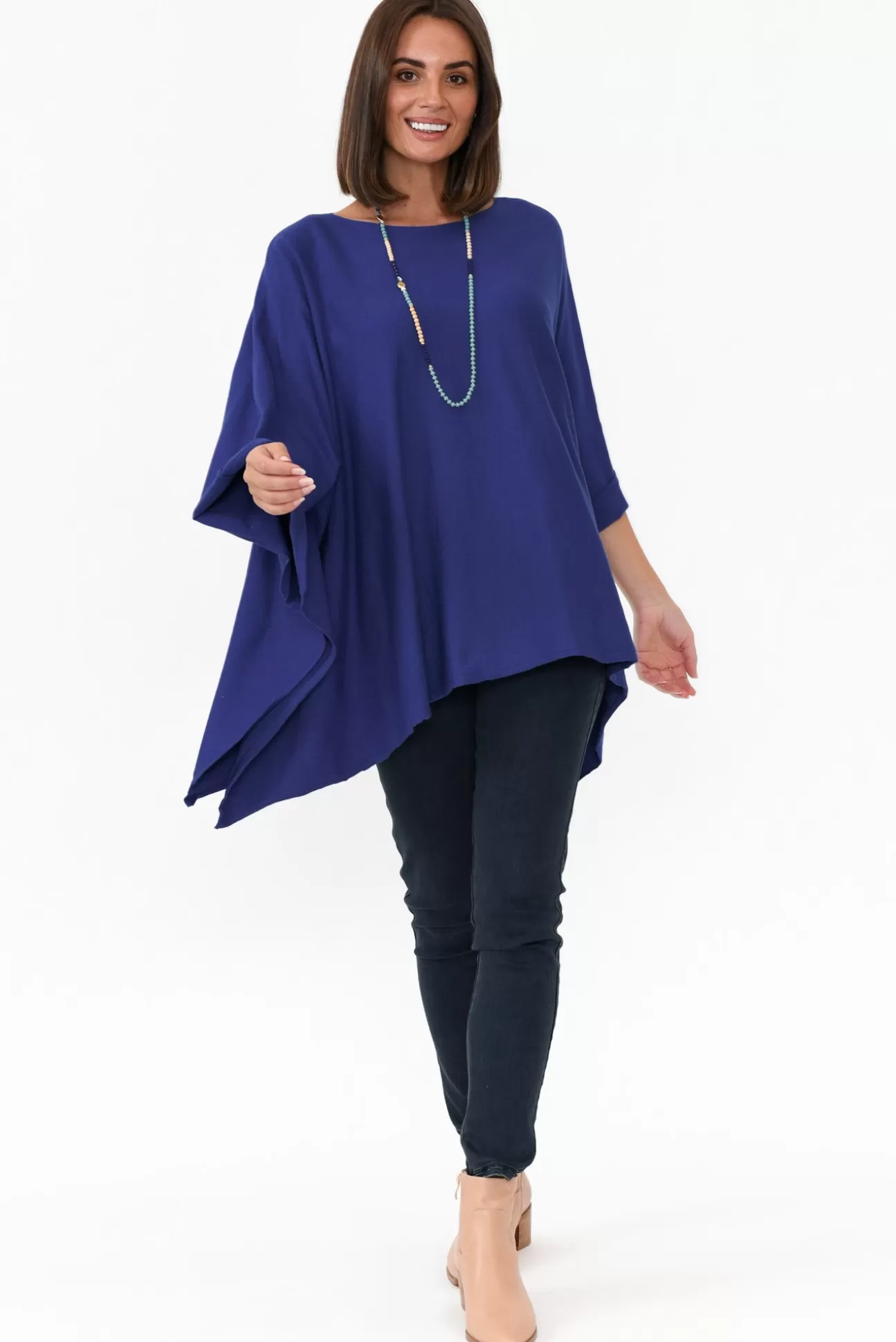 Willow Tree Timothy Cobalt Cotton Stretch Poncho Outlet