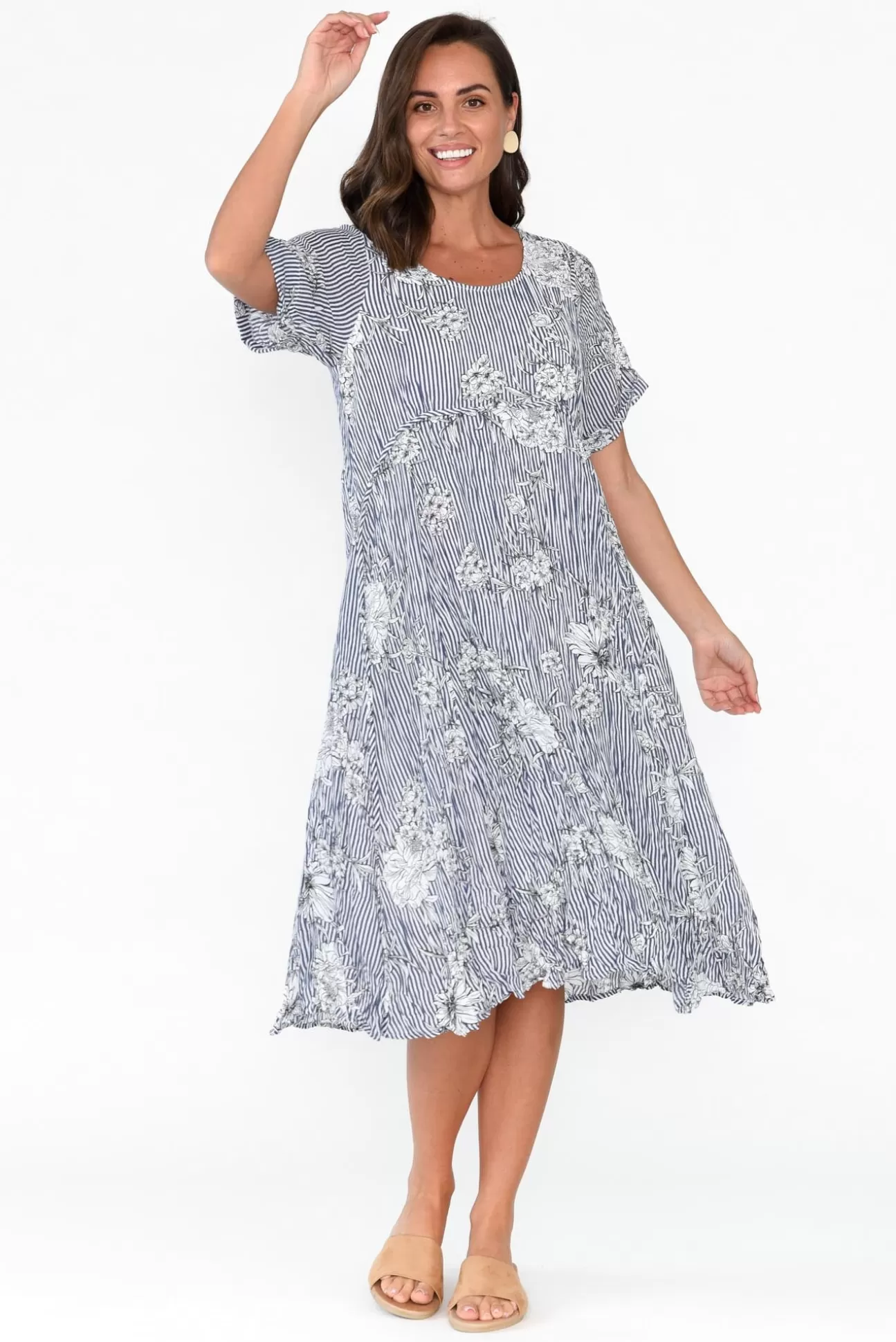 Willow Tree Torin Navy Floral Midi Dress Best Sale