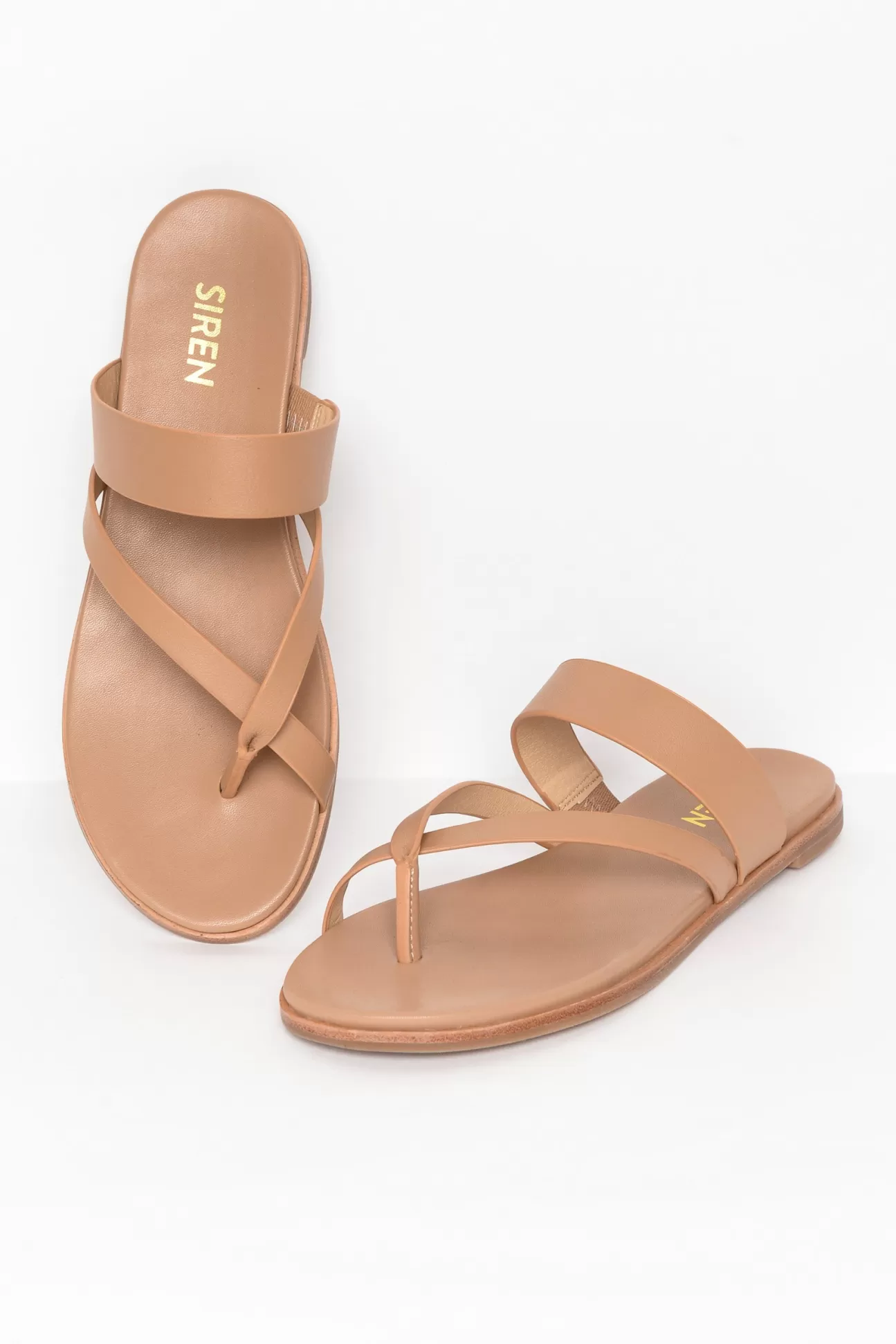 Siren Tuesday Nude Leather Strappy Slide Best