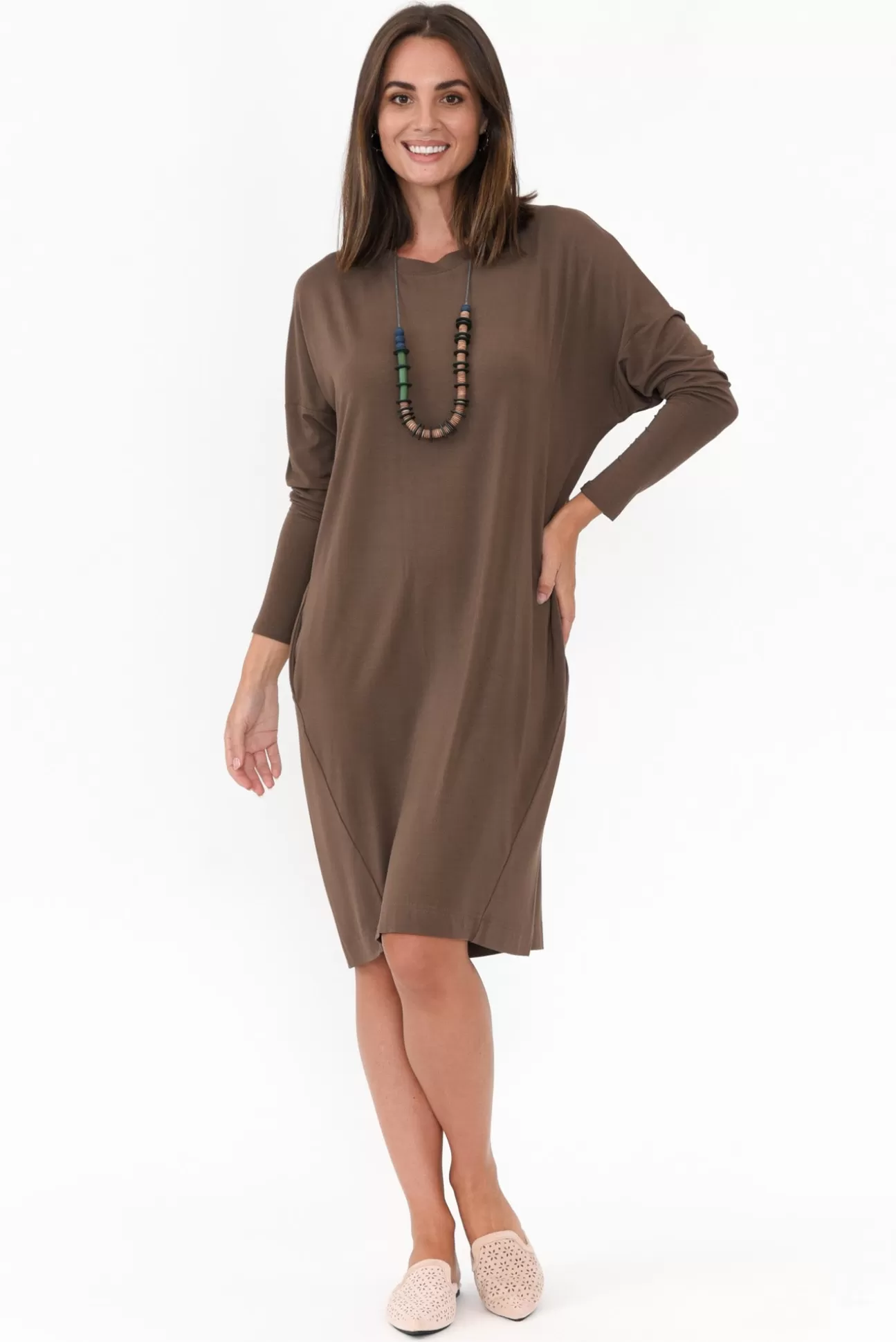 Lou Lou Turner Chocolate Bamboo Dress Hot