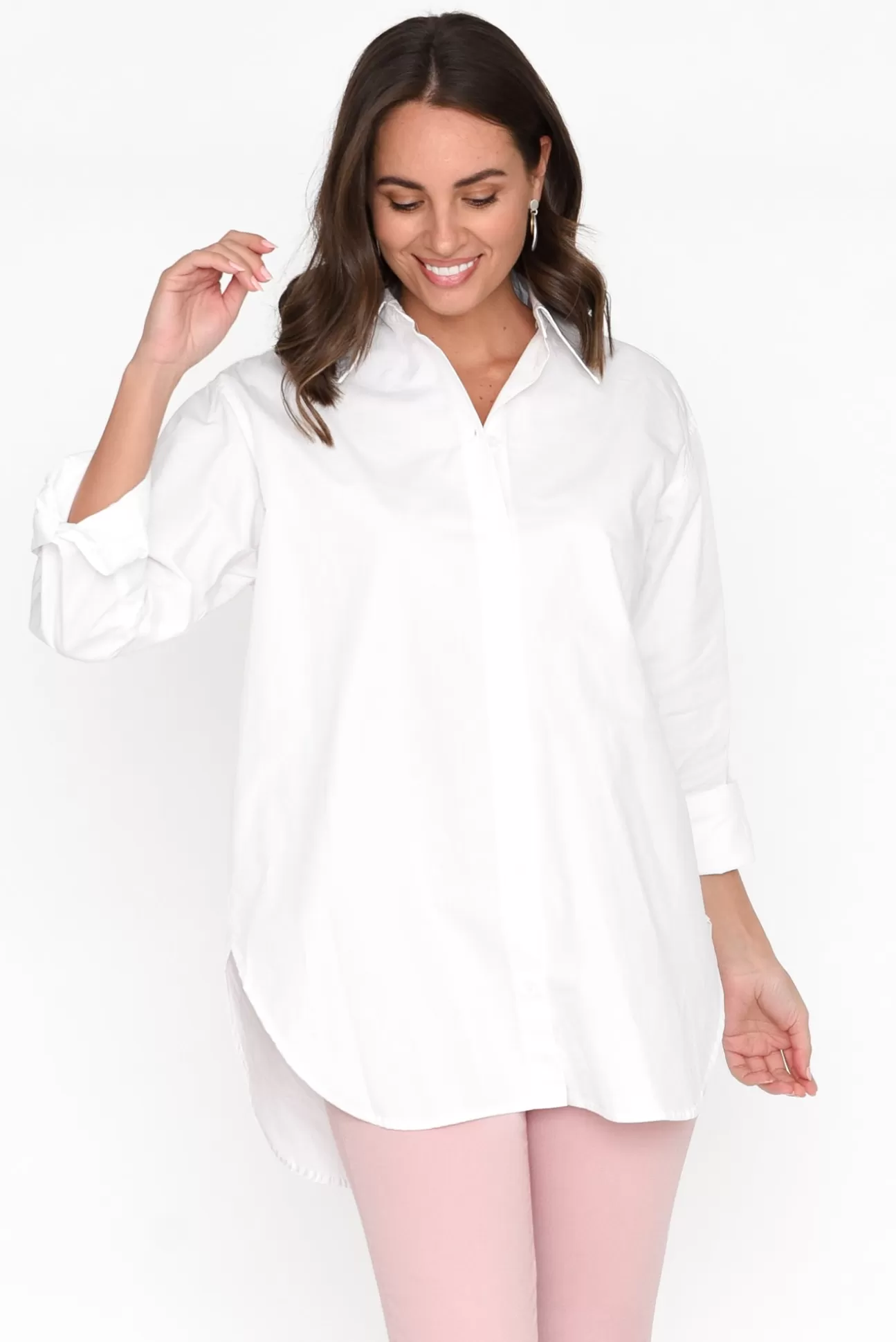 Ebby and I Verdel White Cotton Shirt Outlet