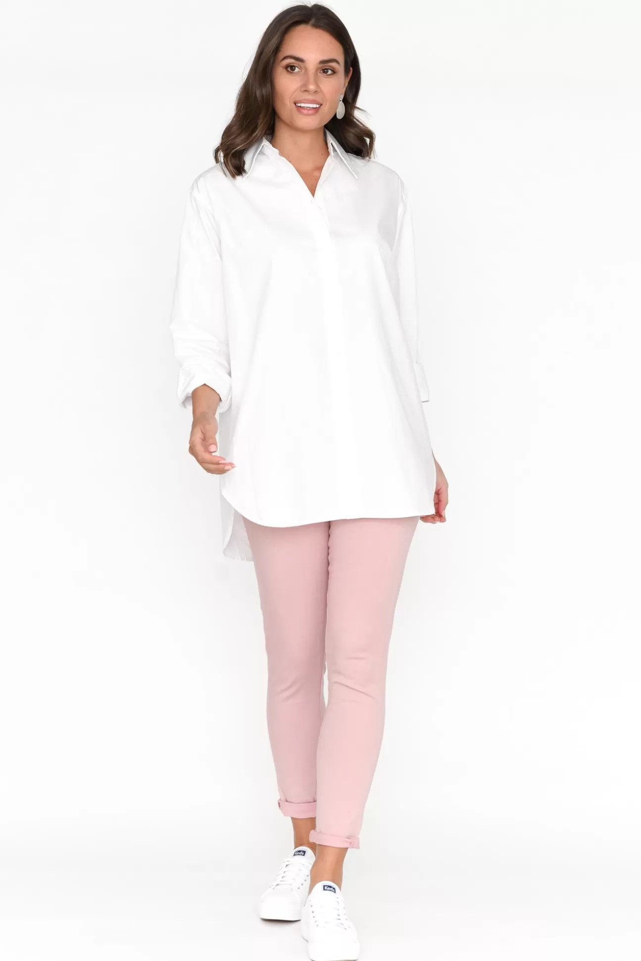 Ebby and I Verdel White Cotton Shirt Outlet