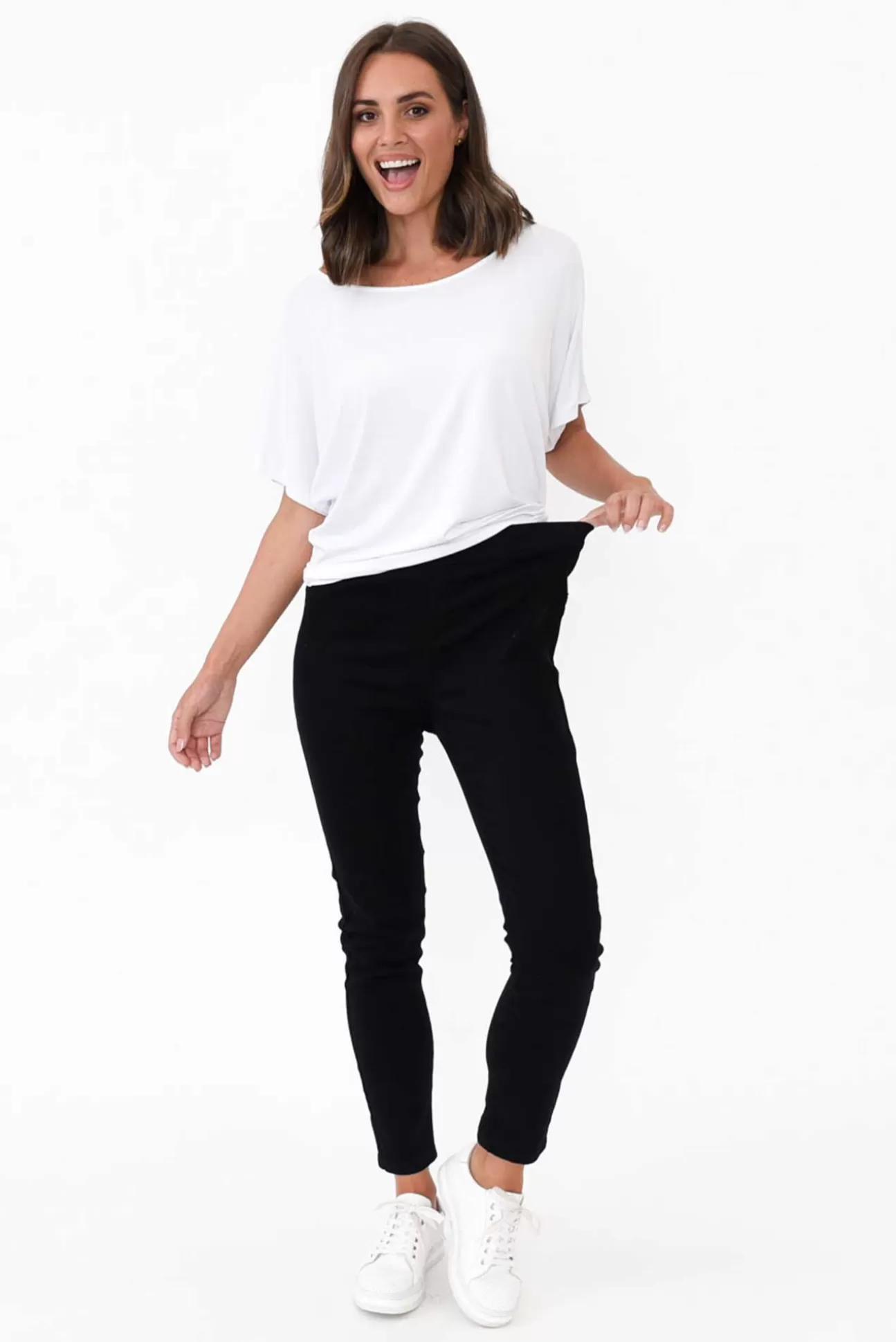 Threadz Verona Black Cotton Stretch Jean Sale