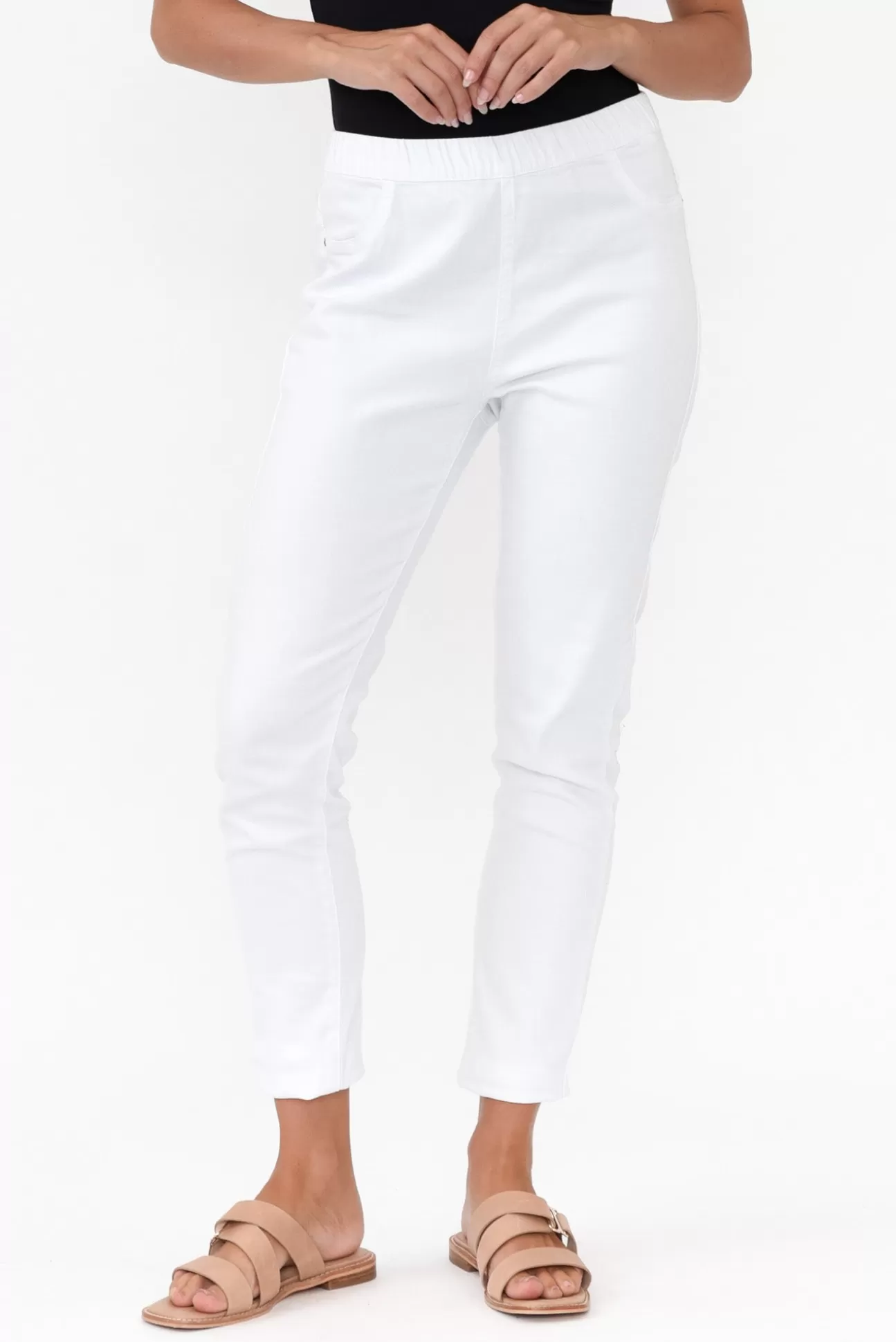 Threadz Verona White Cotton Stretch Jean Best Sale