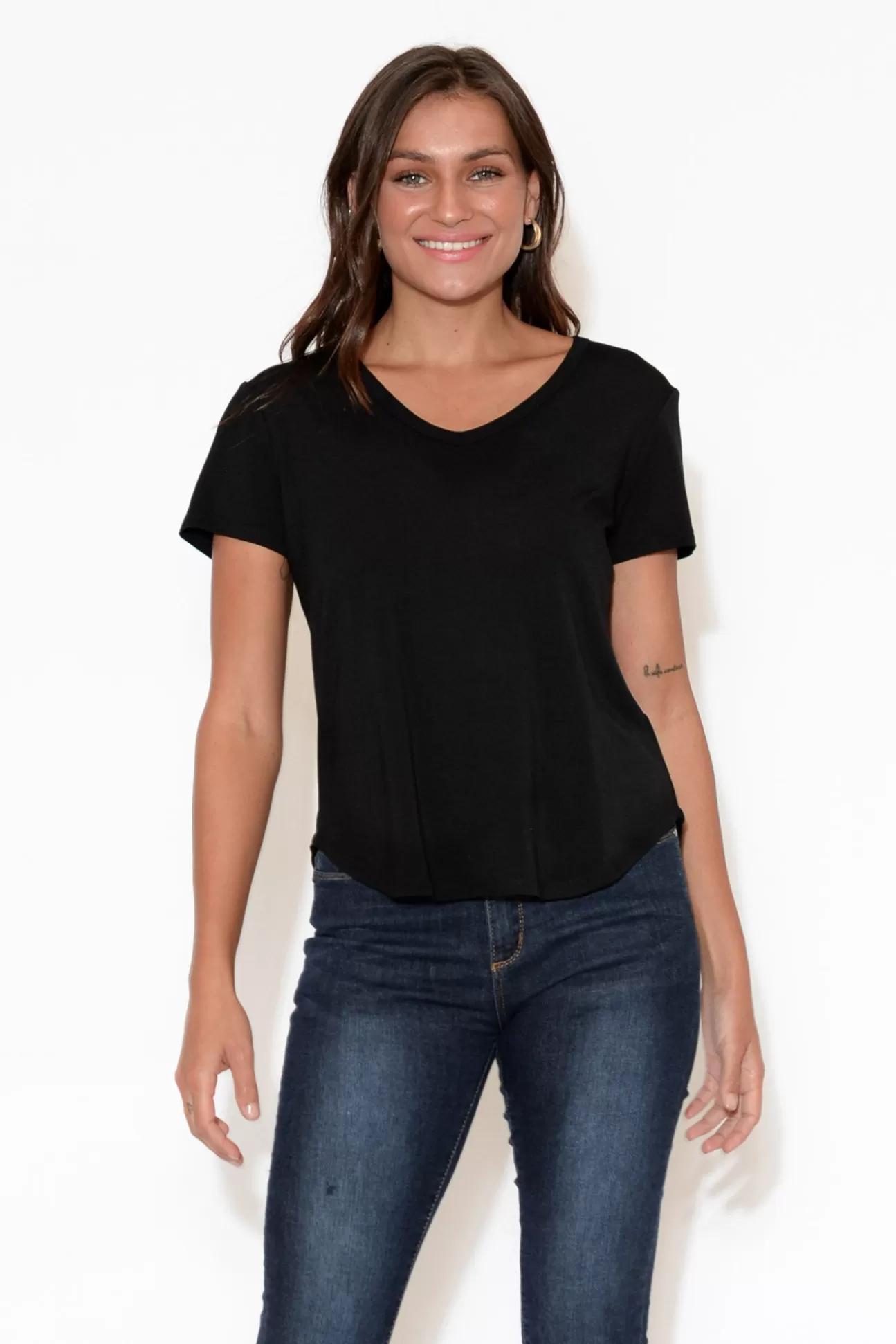 Lou Lou Veronica Black Bamboo Tee Flash Sale